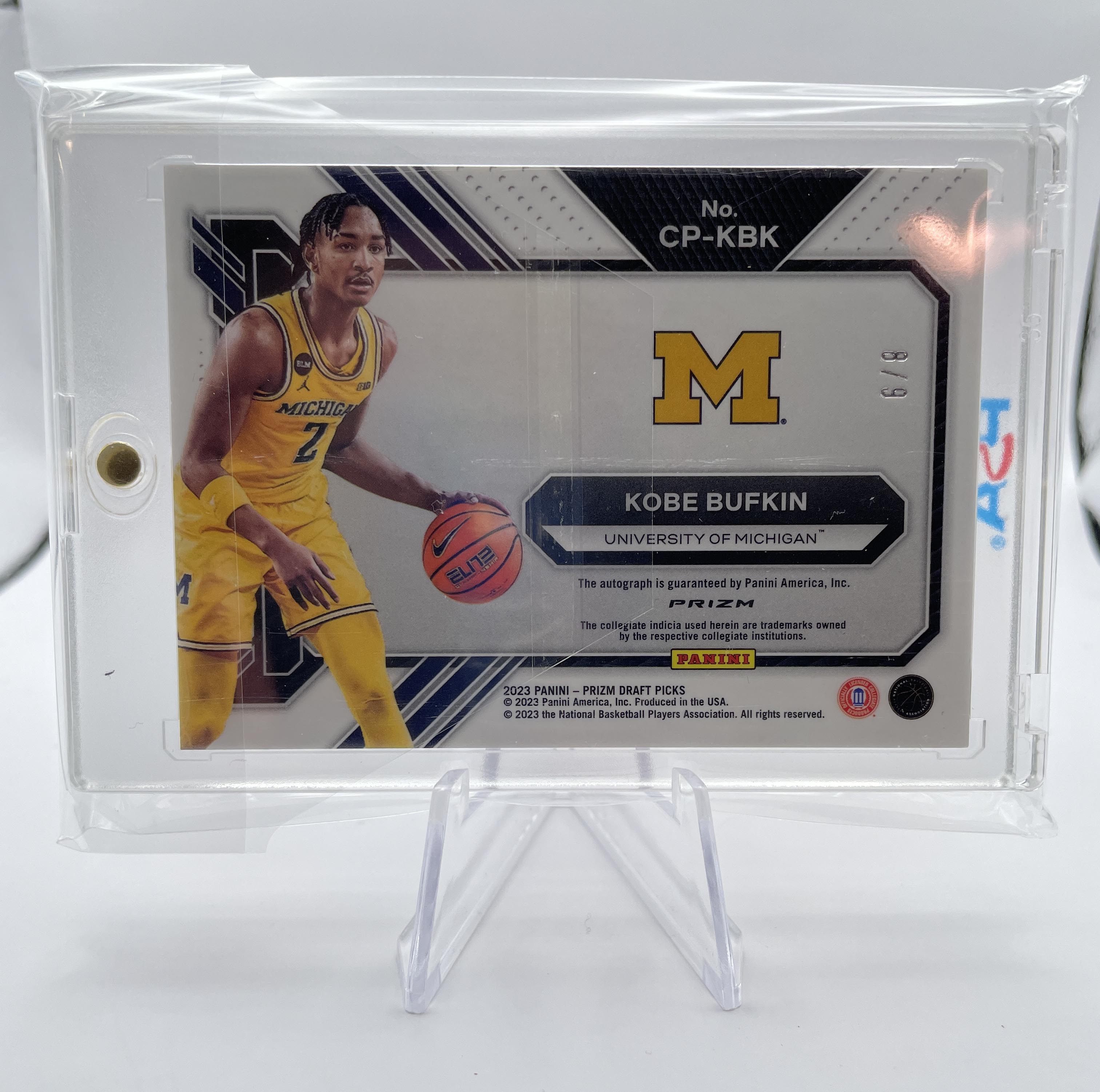 2023-24 Panini Prizm Draft Kobe Bufkin Penmanship FOTL Red Prizm Rookie Auto /9