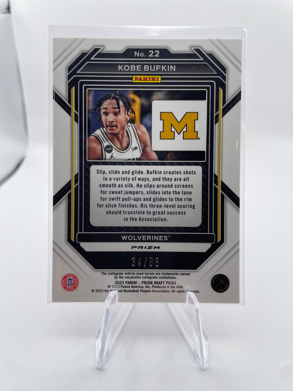 2023-24 Panini Prizm Draft Kobe Bufkin Purple Prizm /75 + Choice /88 Set (x7)