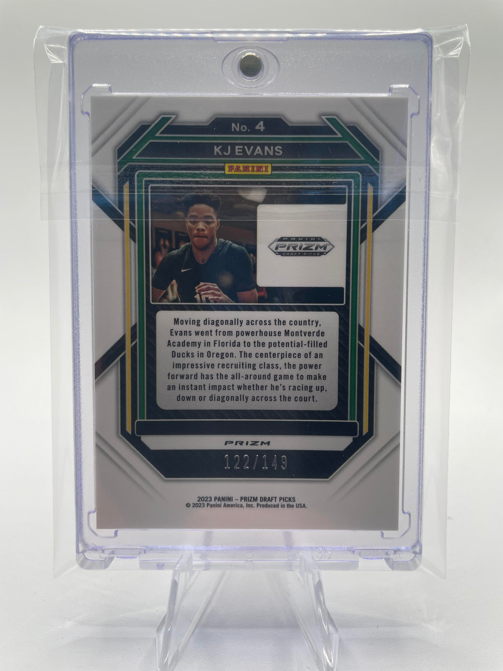 2023-24 Panini Prizm Draft Kwame KJ Evans Purple Ice Prizm Rated Prospect /149