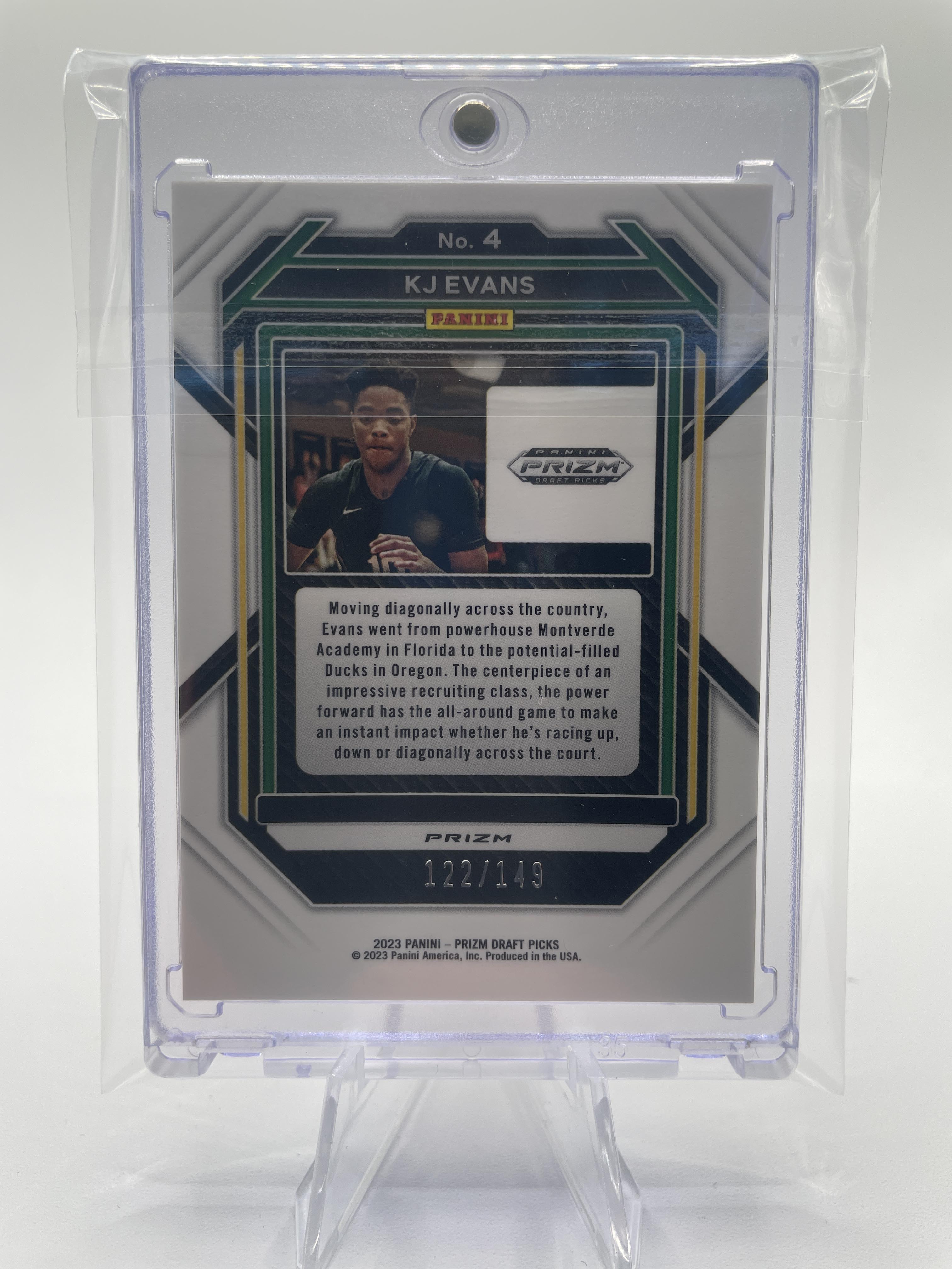 2023-24 Panini Prizm Draft Kwame KJ Evans Purple Ice Prizm Rated Prospect /149