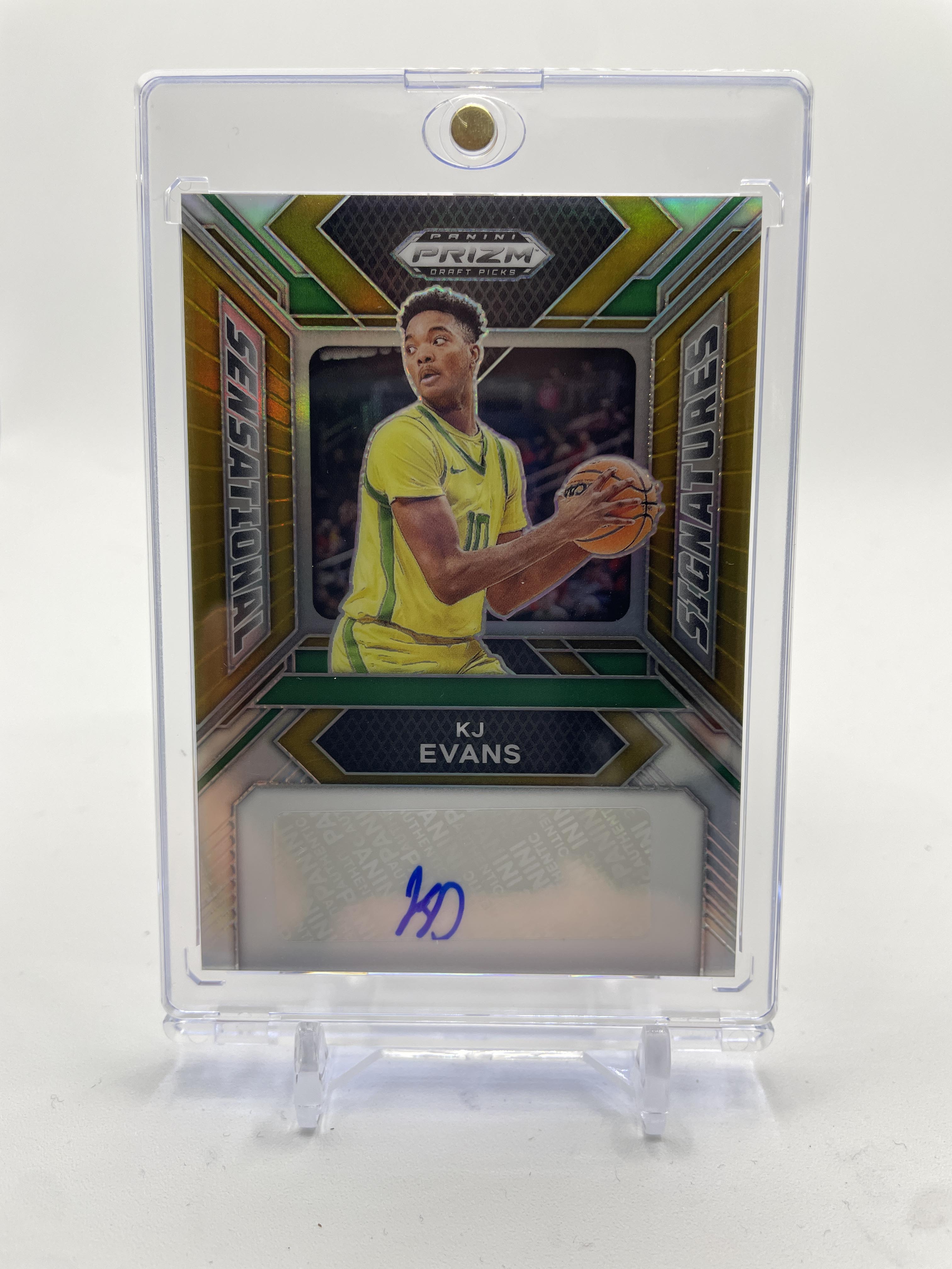 2023-24 Panini Prizm Draft Kwame KJ Evans Sensational Sigs Gold Prizm Auto /10
