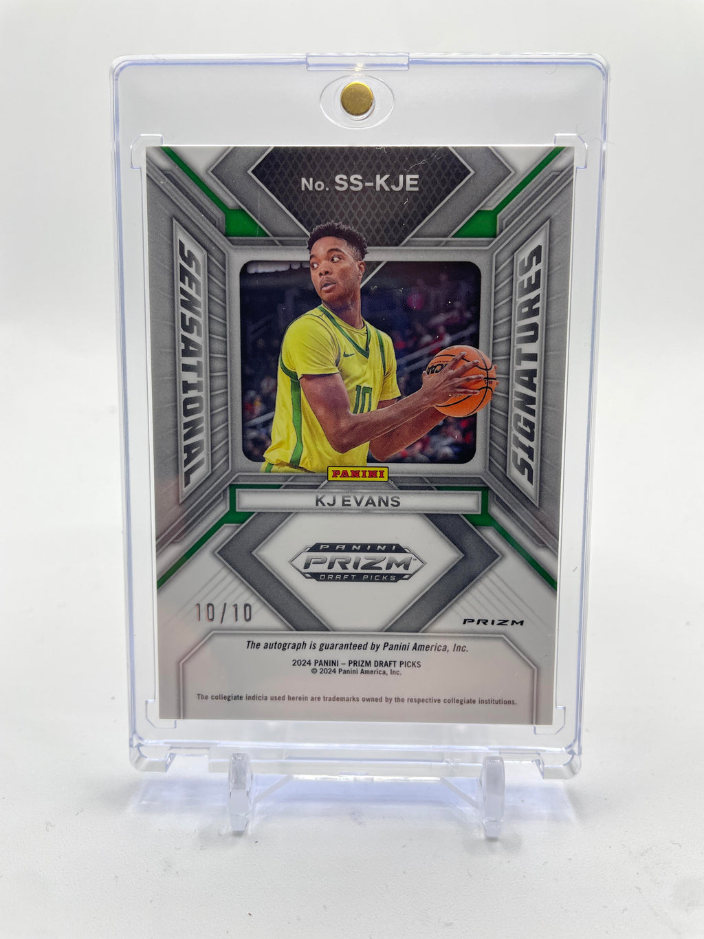2023-24 Panini Prizm Draft Kwame KJ Evans Sensational Sigs Gold Prizm Auto /10