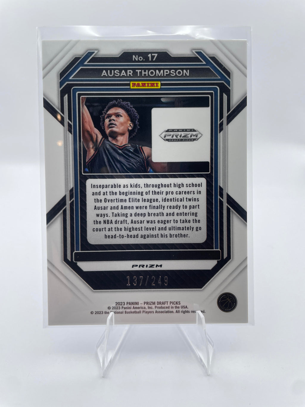 2023-24 Panini Prizm Draft Picks Ausar Thompson Blue Prizm Rookie /199