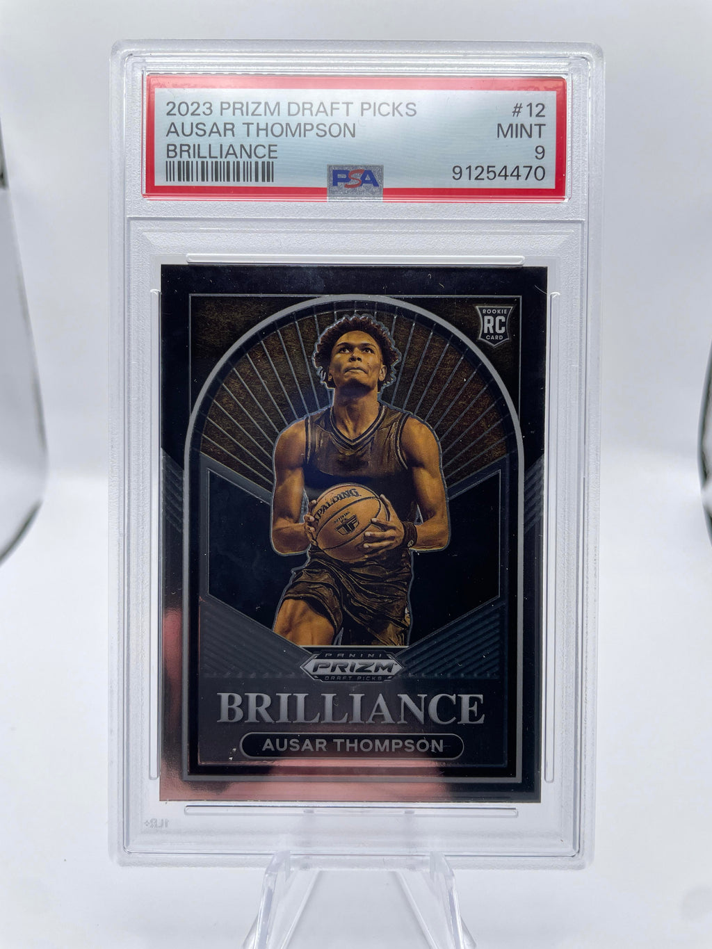 2023-24 Panini Prizm Draft Picks Ausar Thompson Brilliance Rookie PSA 9 Mint