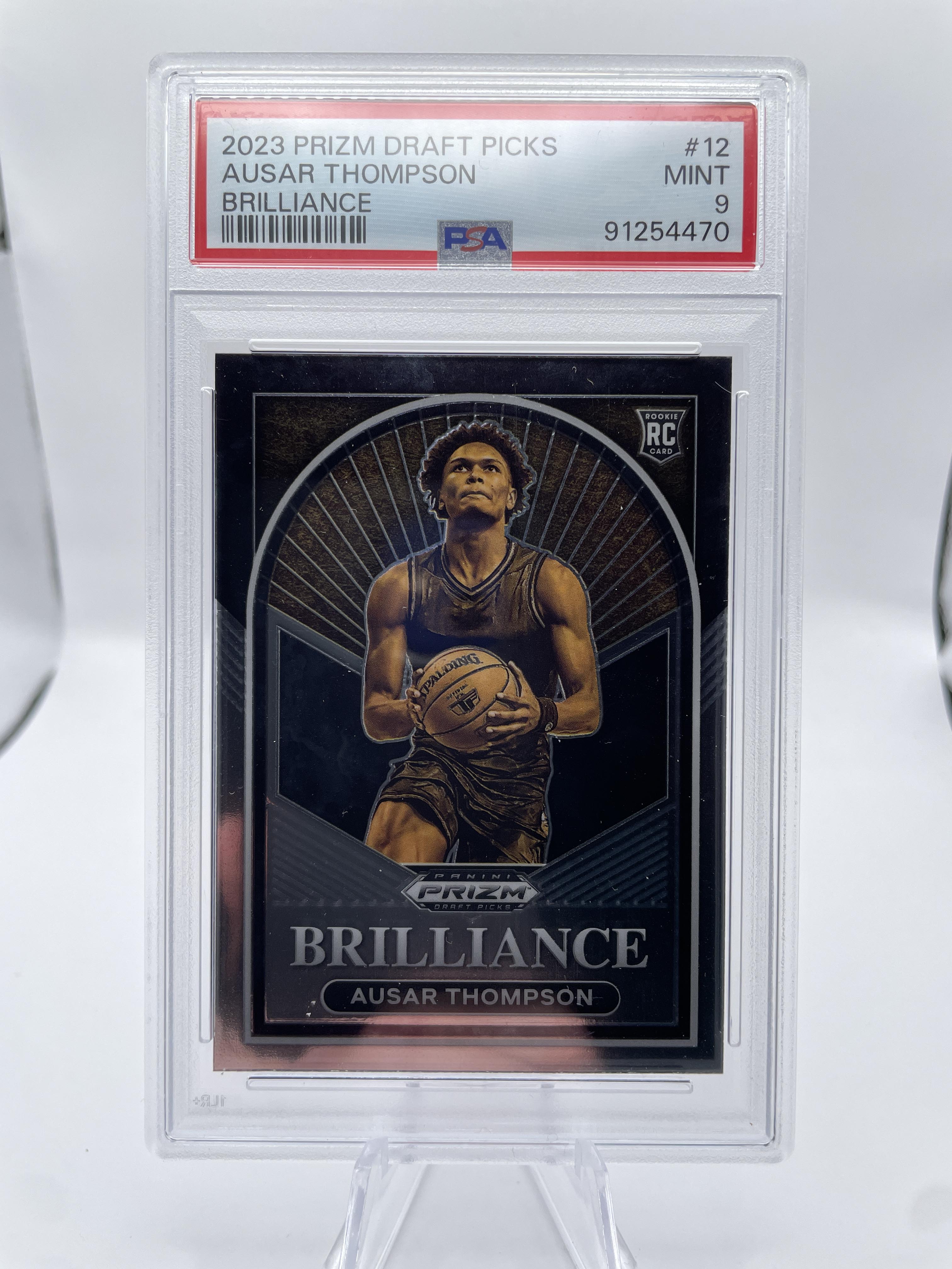 2023-24 Panini Prizm Draft Picks Ausar Thompson Brilliance Rookie PSA 9 Mint