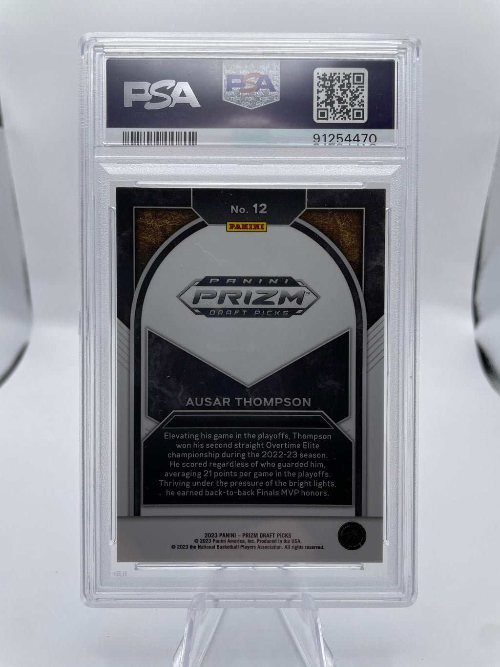2023-24 Panini Prizm Draft Picks Ausar Thompson Brilliance Rookie PSA 9 Mint