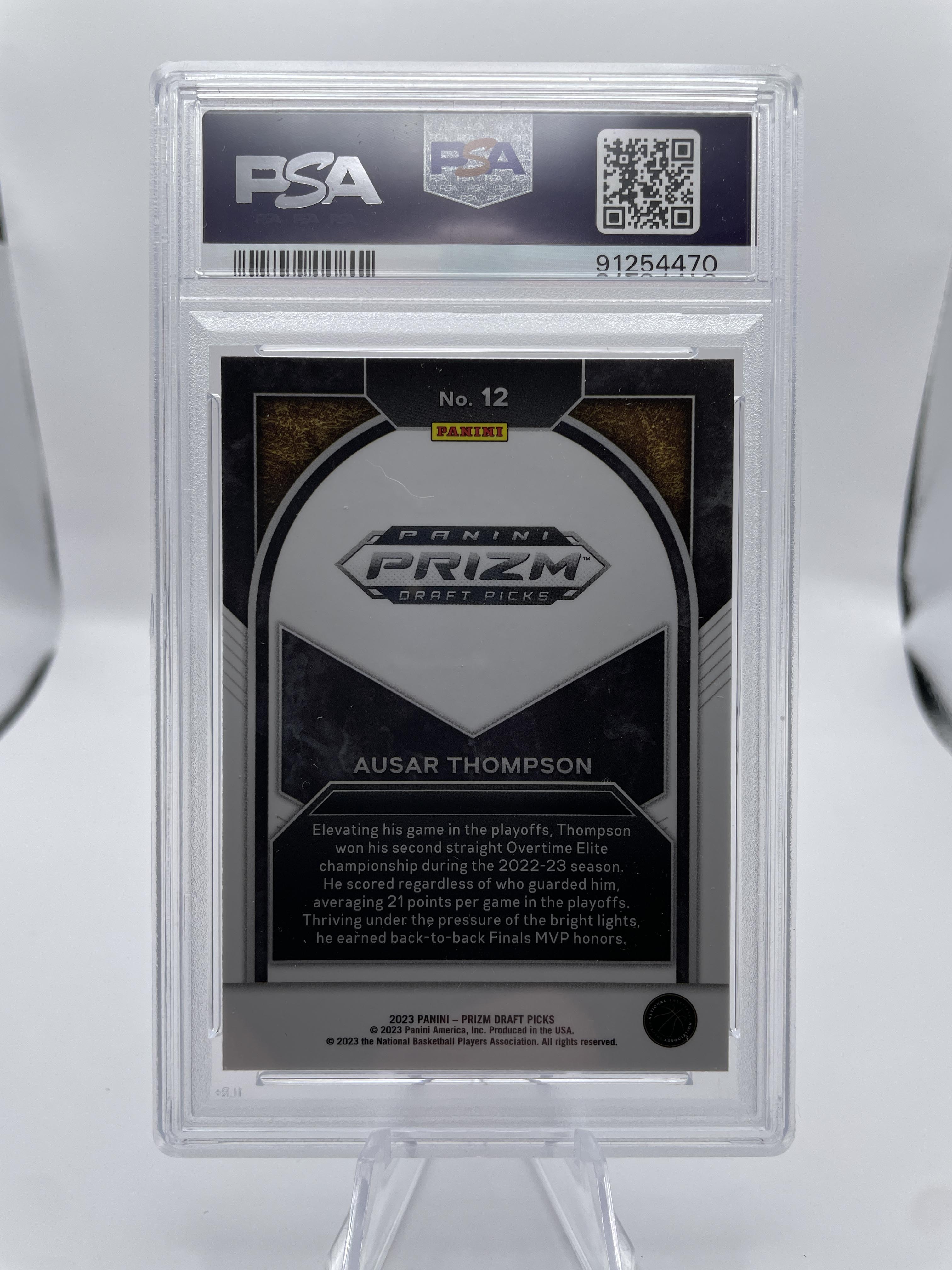 2023-24 Panini Prizm Draft Picks Ausar Thompson Brilliance Rookie PSA 9 Mint