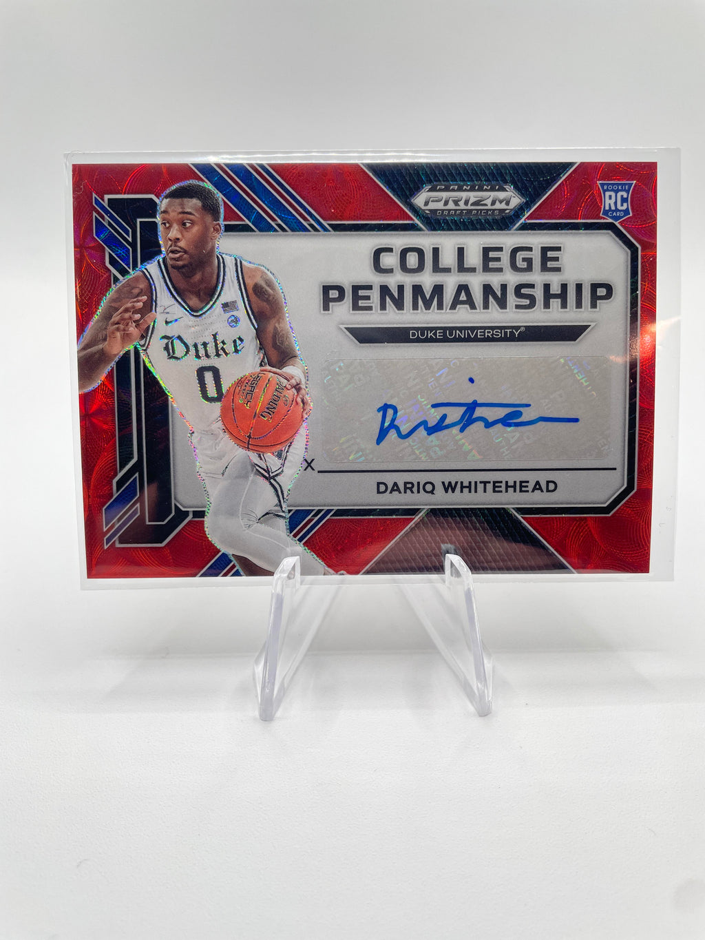 2023-24 Panini Prizm Draft Picks Dariq Whitehead Choice Red Prizm Auto /40