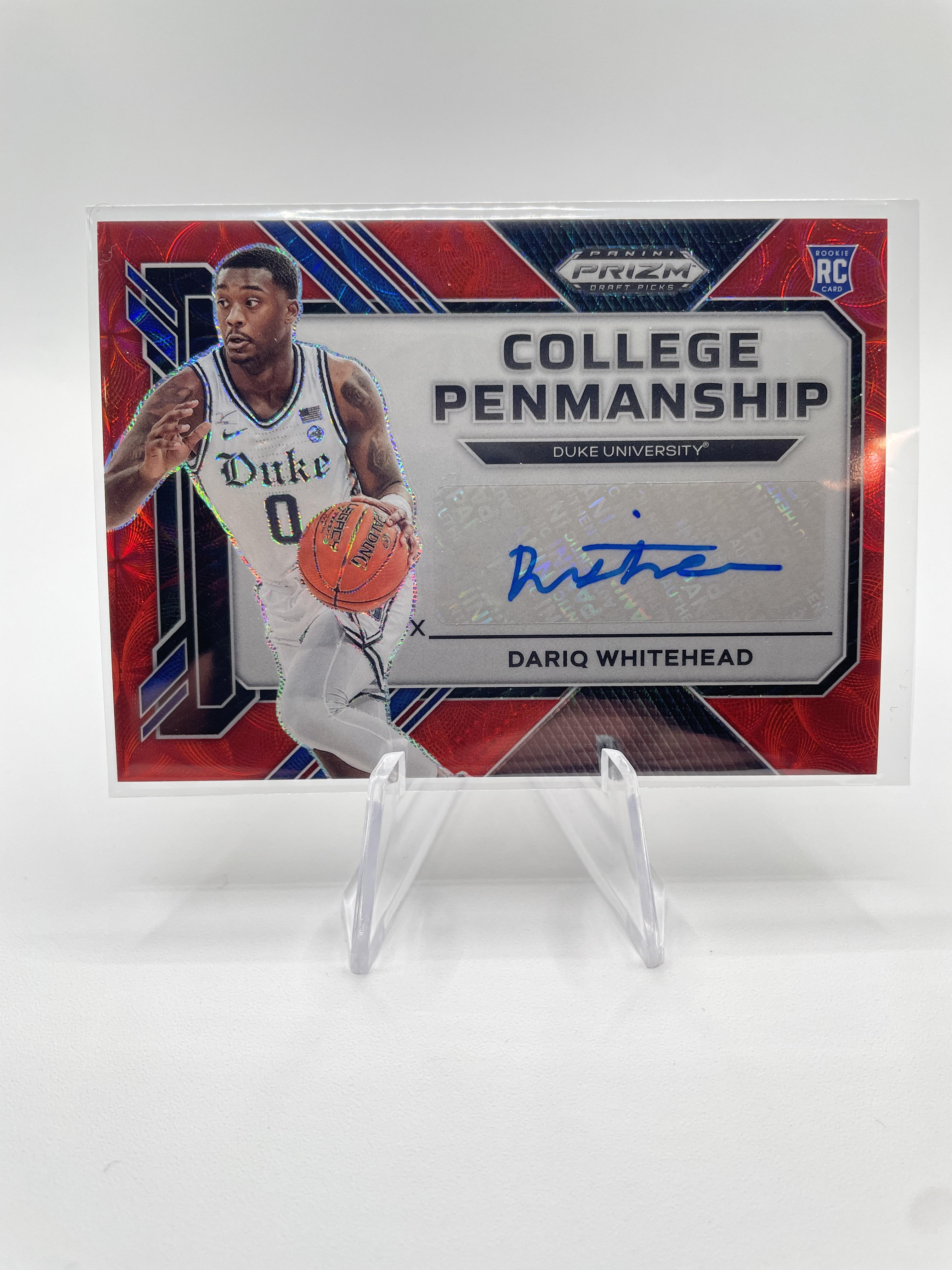 2023-24 Panini Prizm Draft Picks Dariq Whitehead Choice Red Prizm Auto /40