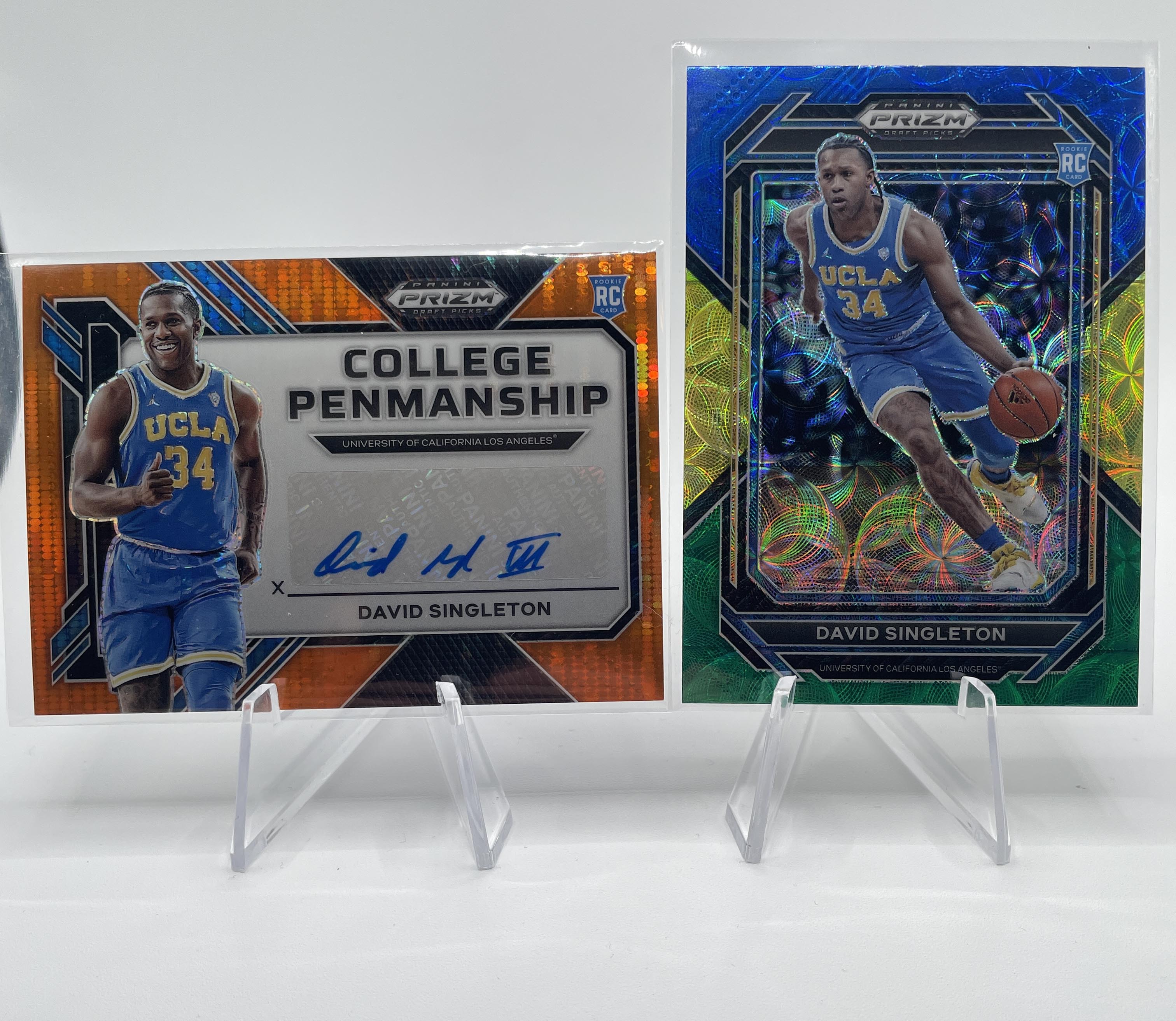 2023-24 Panini Prizm Draft Picks David Singleton Orange Prizm Auto /49 + GYB SP