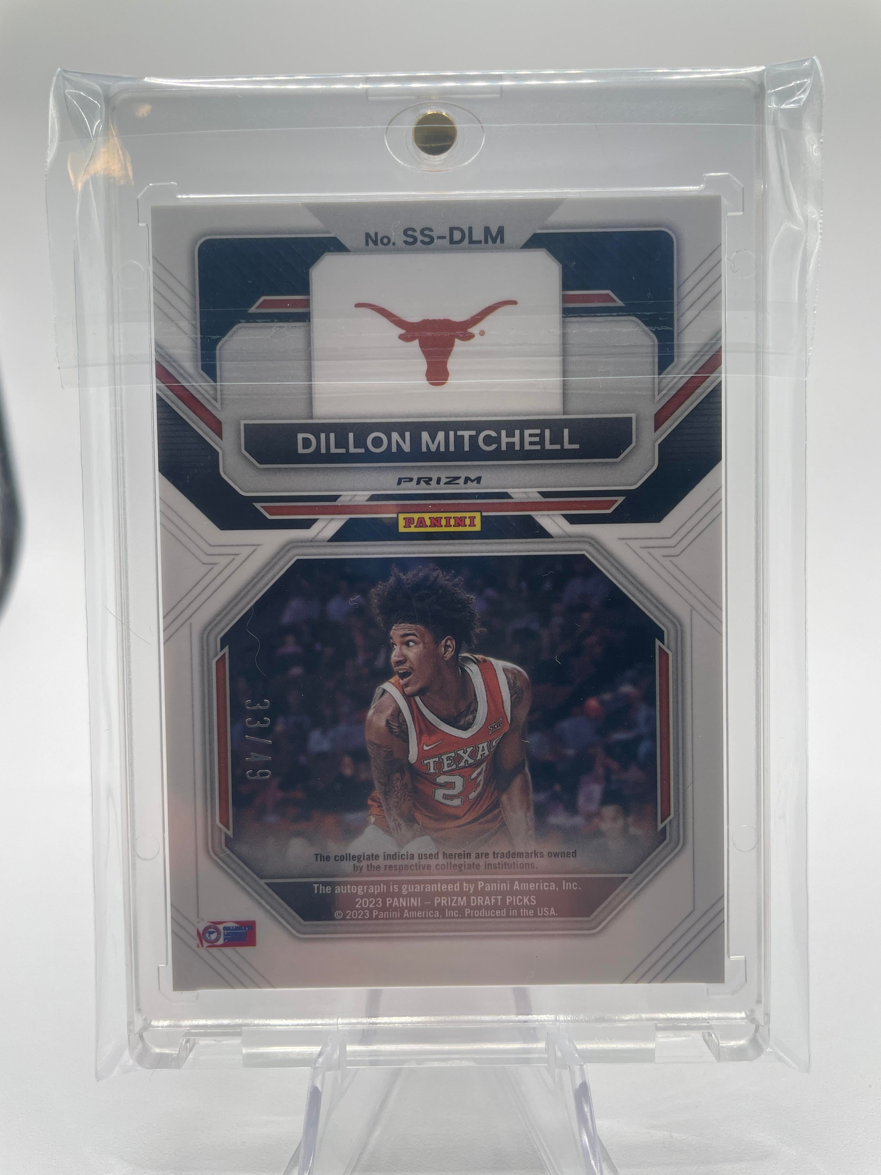 2023-24 Panini Prizm Draft Picks Dillon Mitchell Orange Pulsar Prizm Auto /49