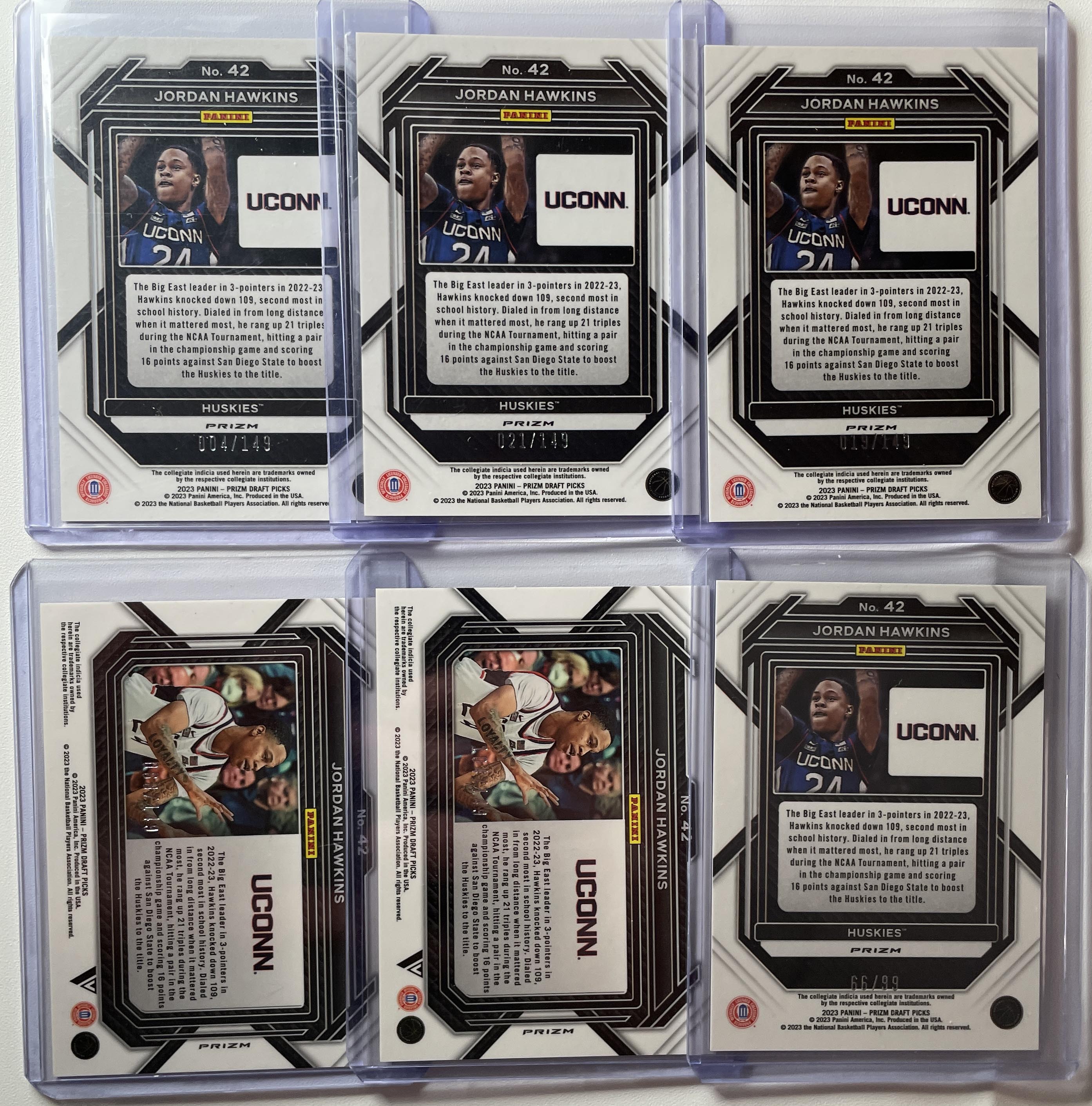 2023-24 Panini Prizm Draft Picks Jordan Hawkins Choice Red /88 Blue /99 Set (x7)