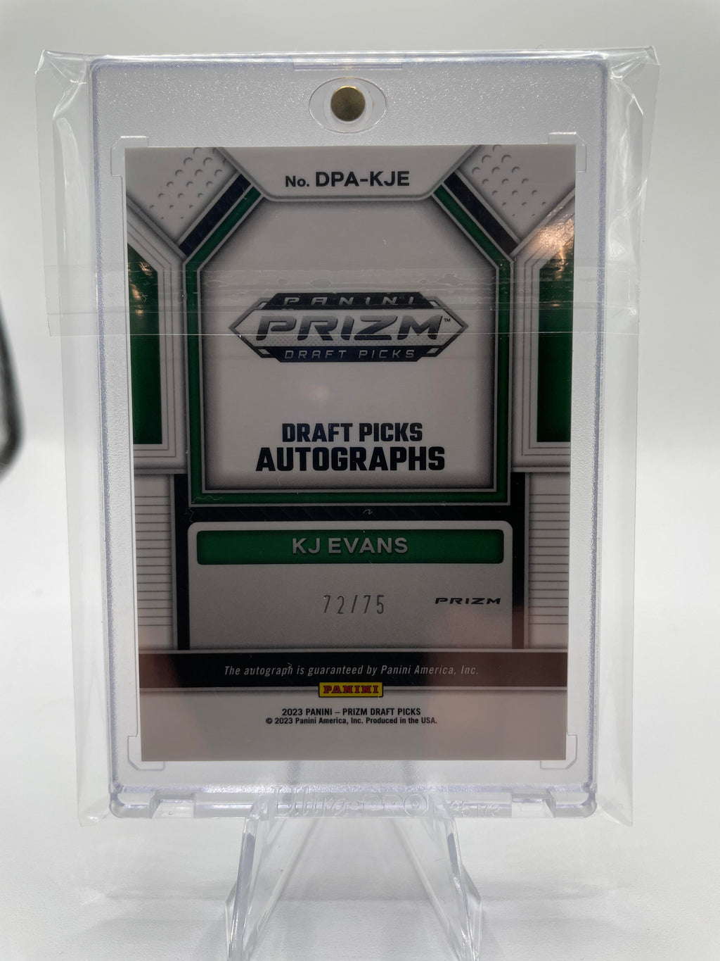 2023-24 Panini Prizm Draft Picks Kwame KJ Evans Blue Ice Prizm Rookie Auto /75