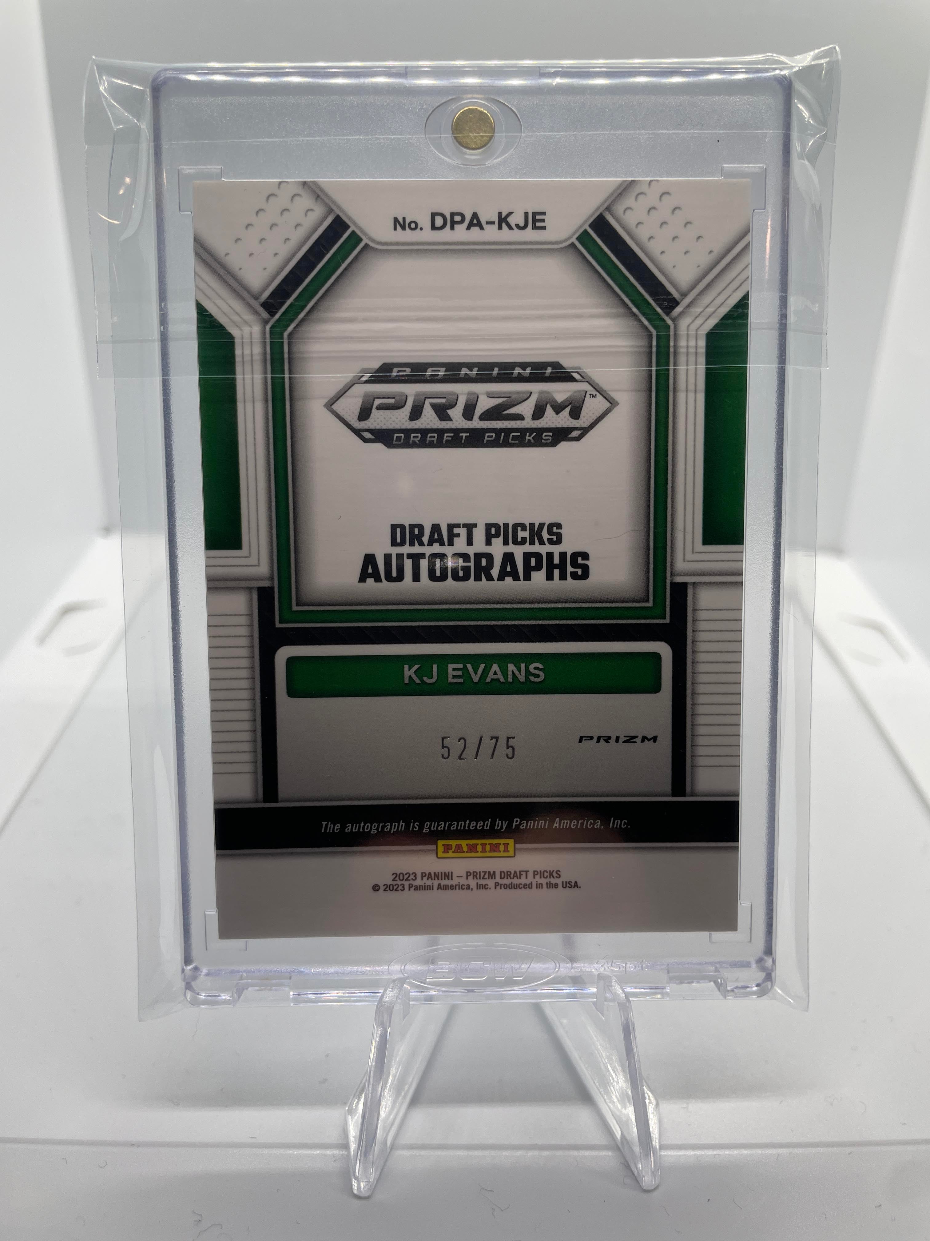 2023-24 Panini Prizm Draft Picks Kwame KJ Evans Blue Ice Prizm Rookie Auto /75