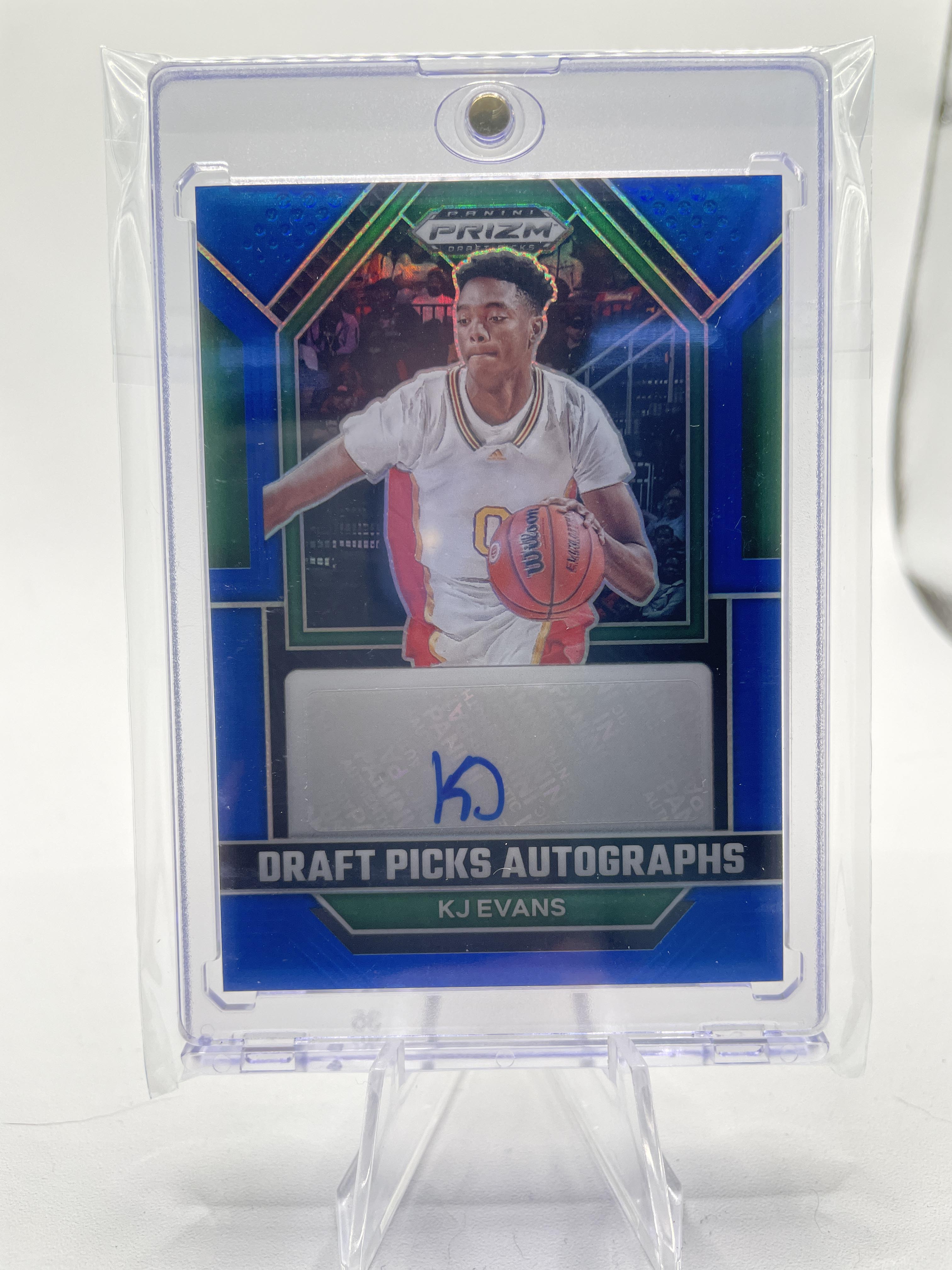 2023-24 Panini Prizm Draft Picks Kwame KJ Evans Blue Prizm Rookie Auto /125
