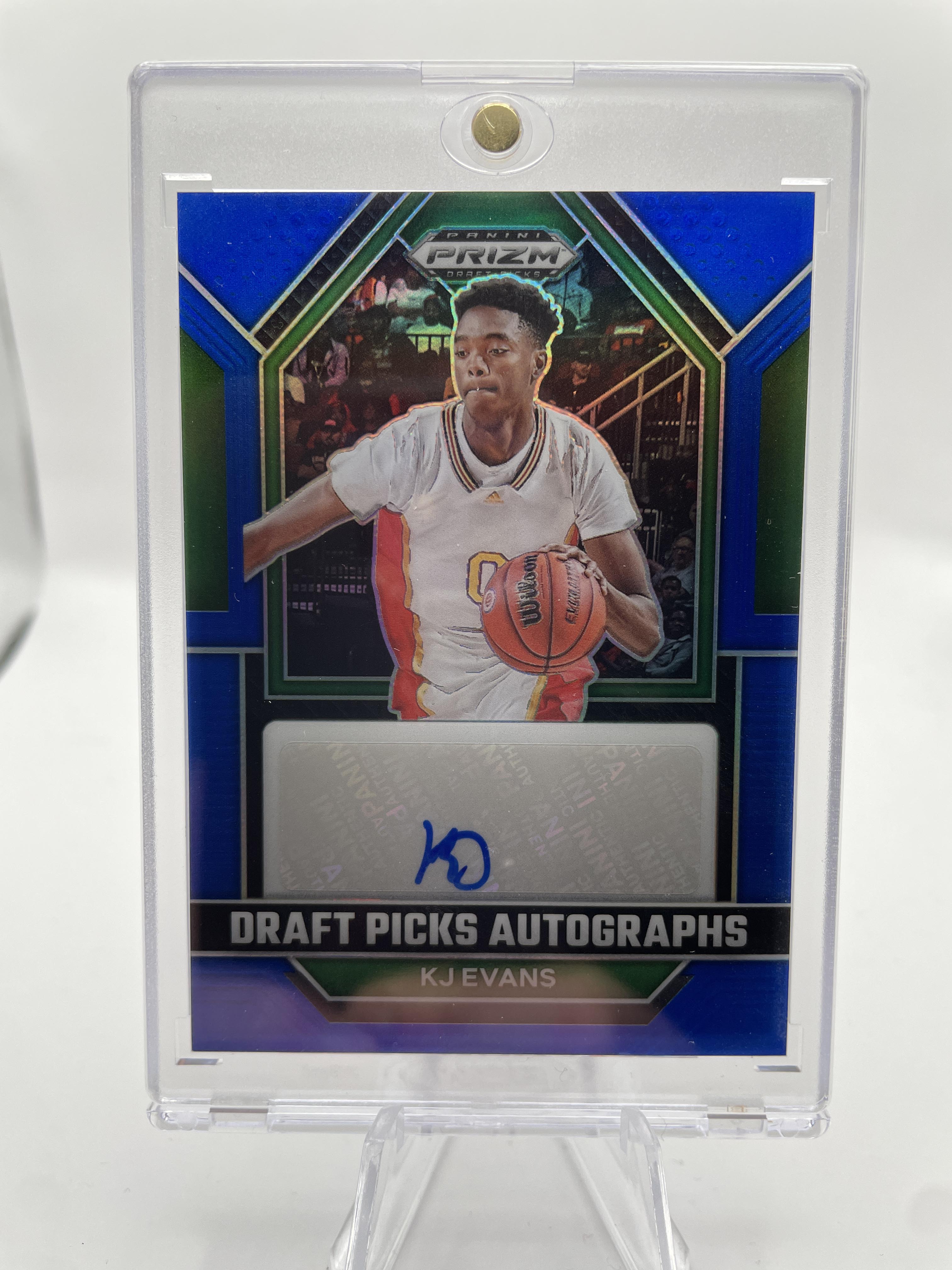 2023-24 Panini Prizm Draft Picks Kwame KJ Evans Blue Prizm Rookie Auto /125