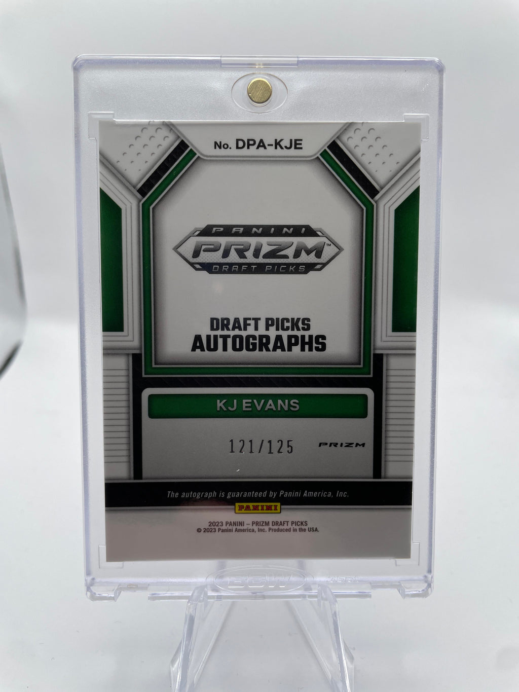 2023-24 Panini Prizm Draft Picks Kwame KJ Evans Blue Prizm Rookie Auto /125
