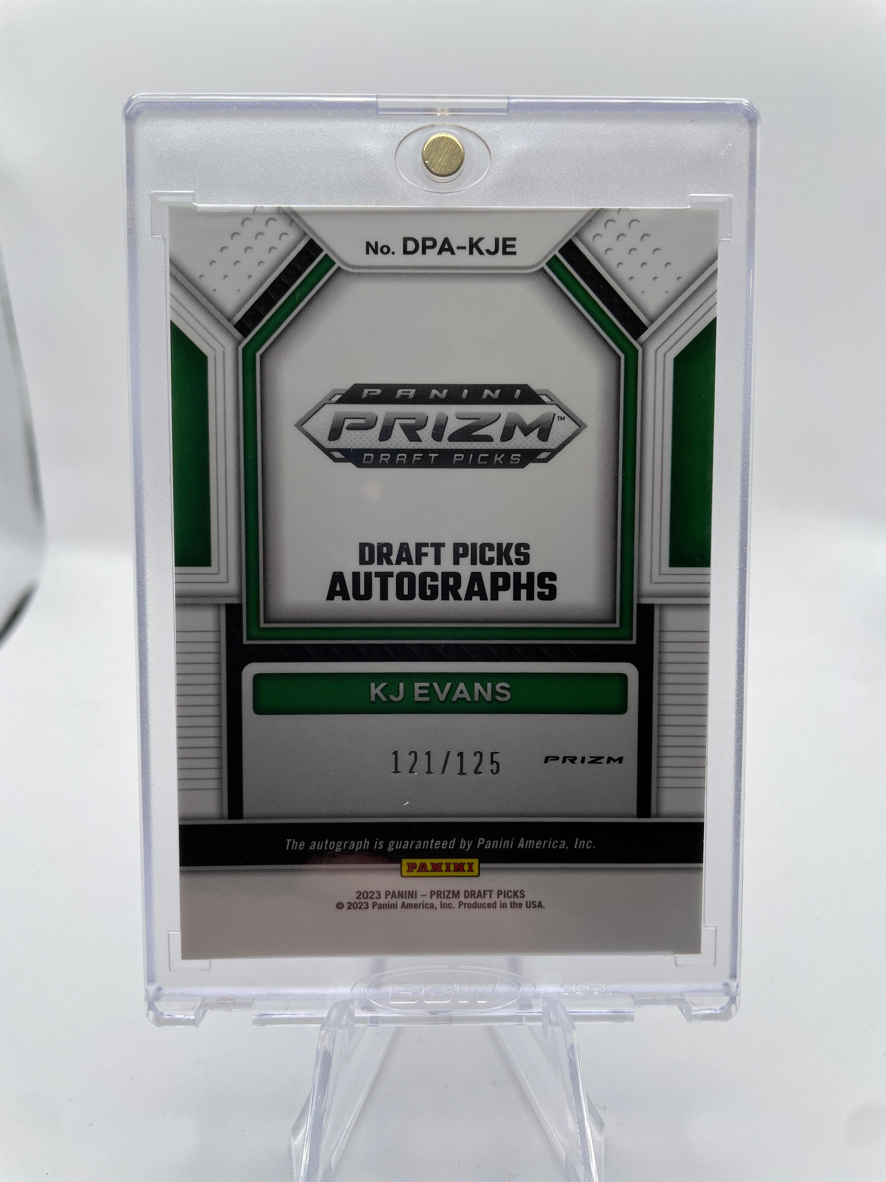 2023-24 Panini Prizm Draft Picks Kwame KJ Evans Blue Prizm Rookie Auto /125