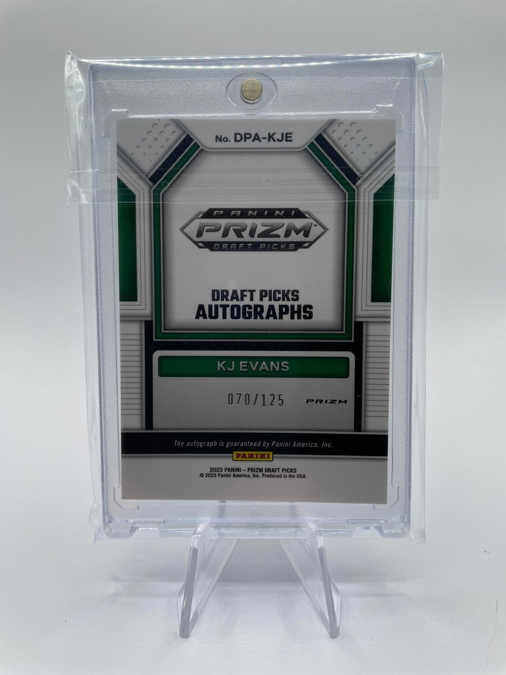 2023-24 Panini Prizm Draft Picks Kwame KJ Evans Blue Prizm Rookie Auto /125