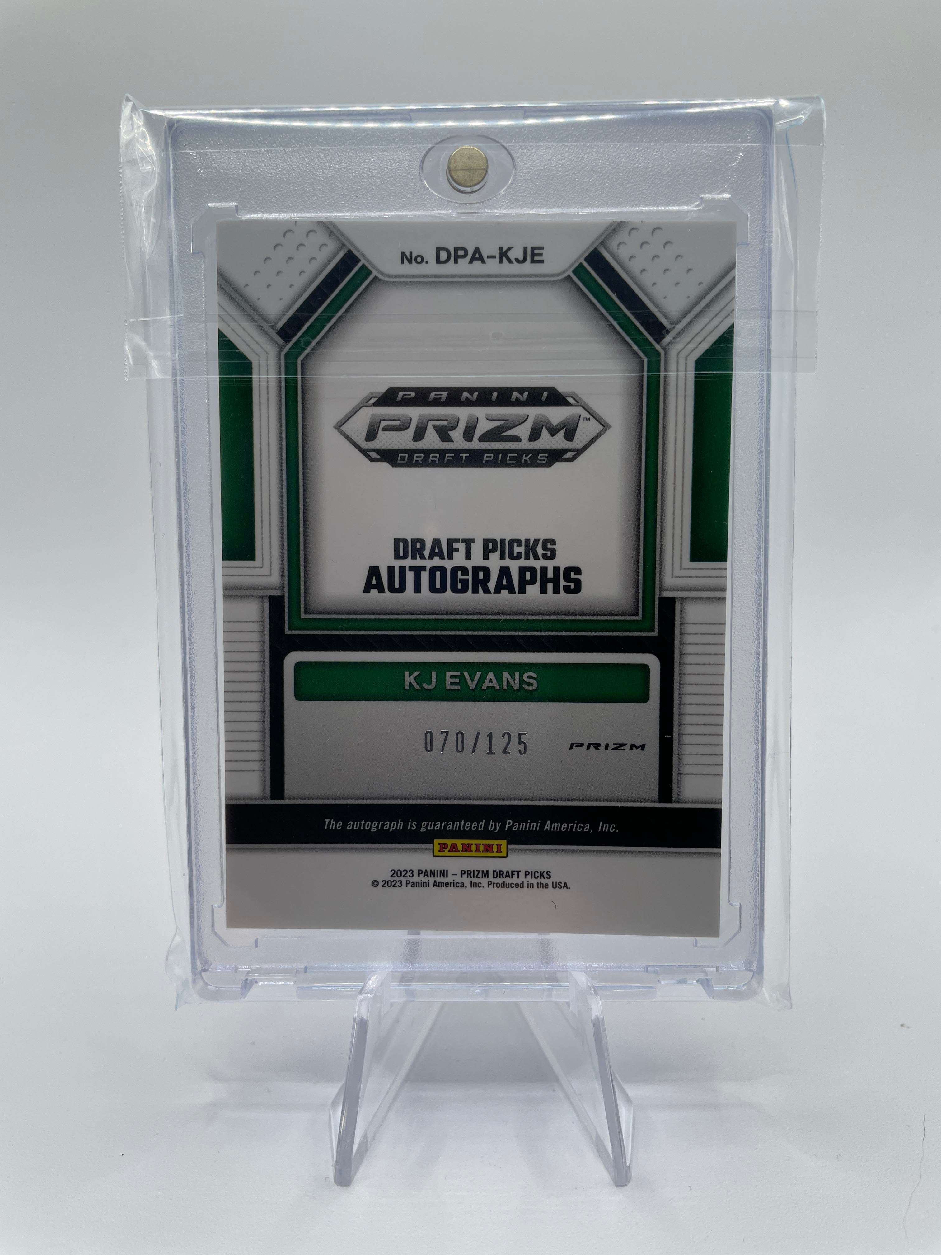 2023-24 Panini Prizm Draft Picks Kwame KJ Evans Blue Prizm Rookie Auto /125