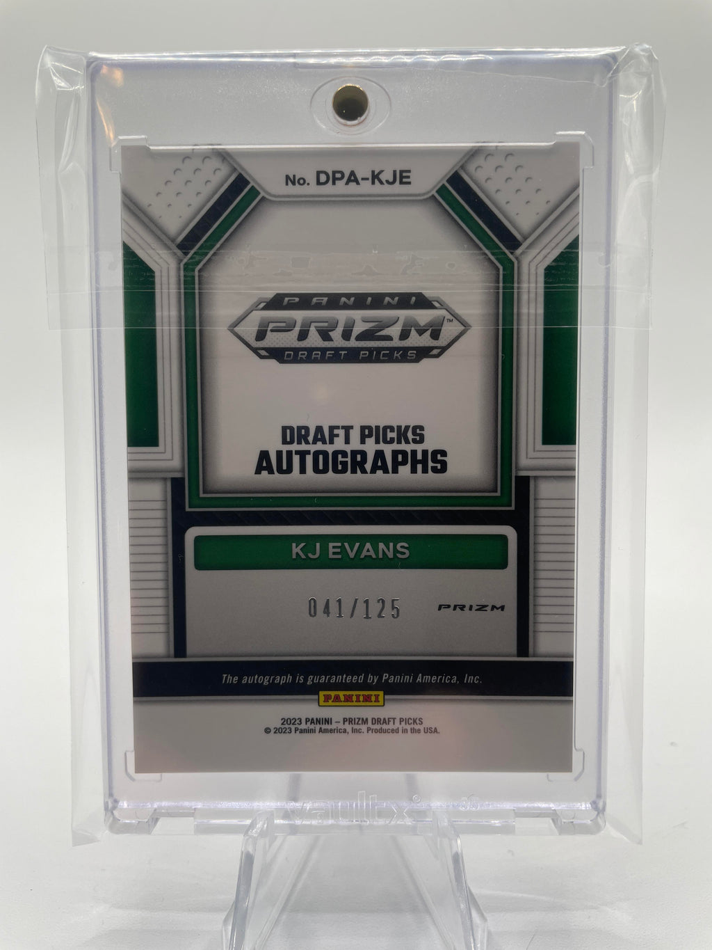 2023-24 Panini Prizm Draft Picks Kwame KJ Evans Blue Prizm Rookie Auto /125