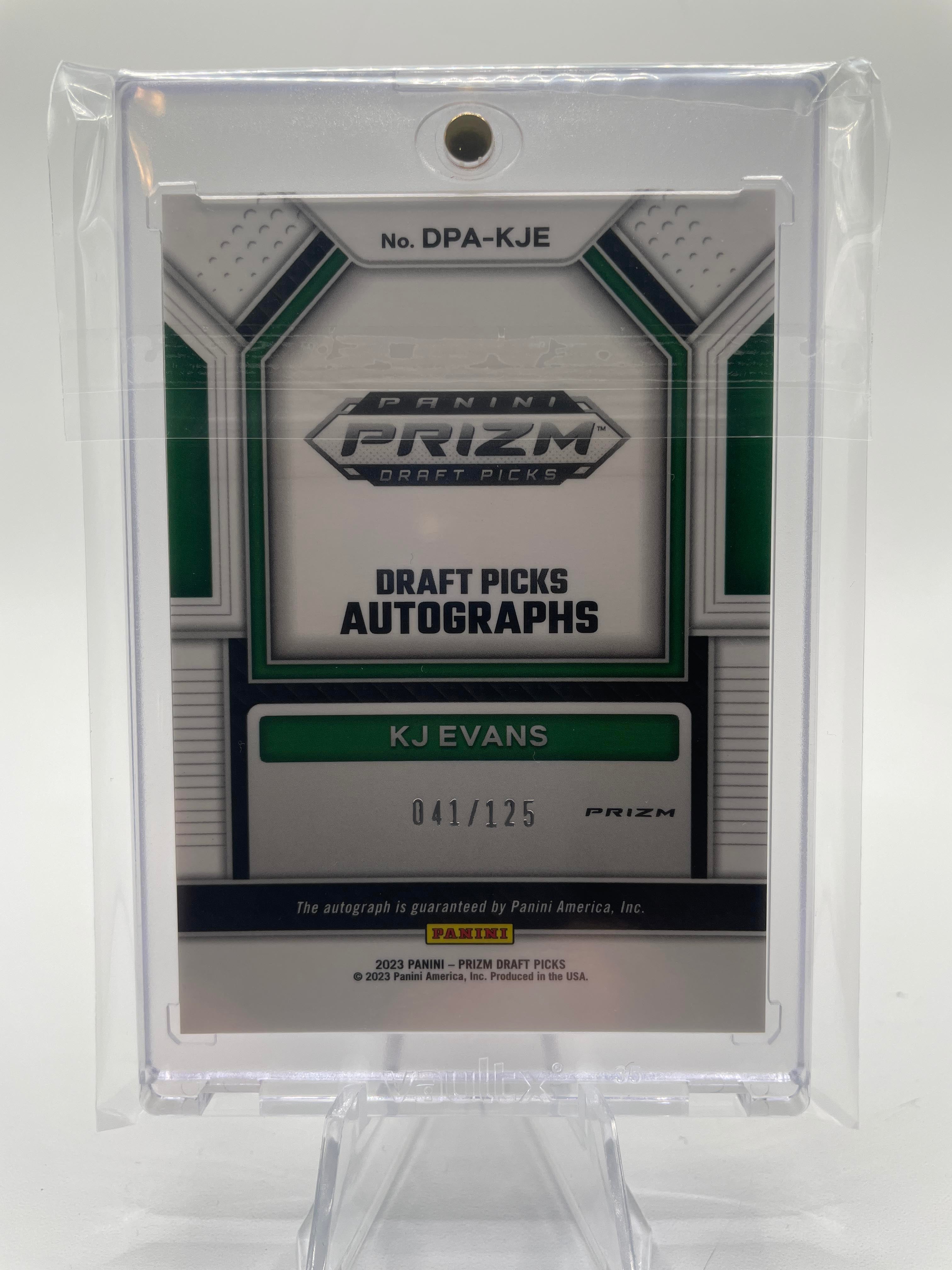 2023-24 Panini Prizm Draft Picks Kwame KJ Evans Blue Prizm Rookie Auto /125