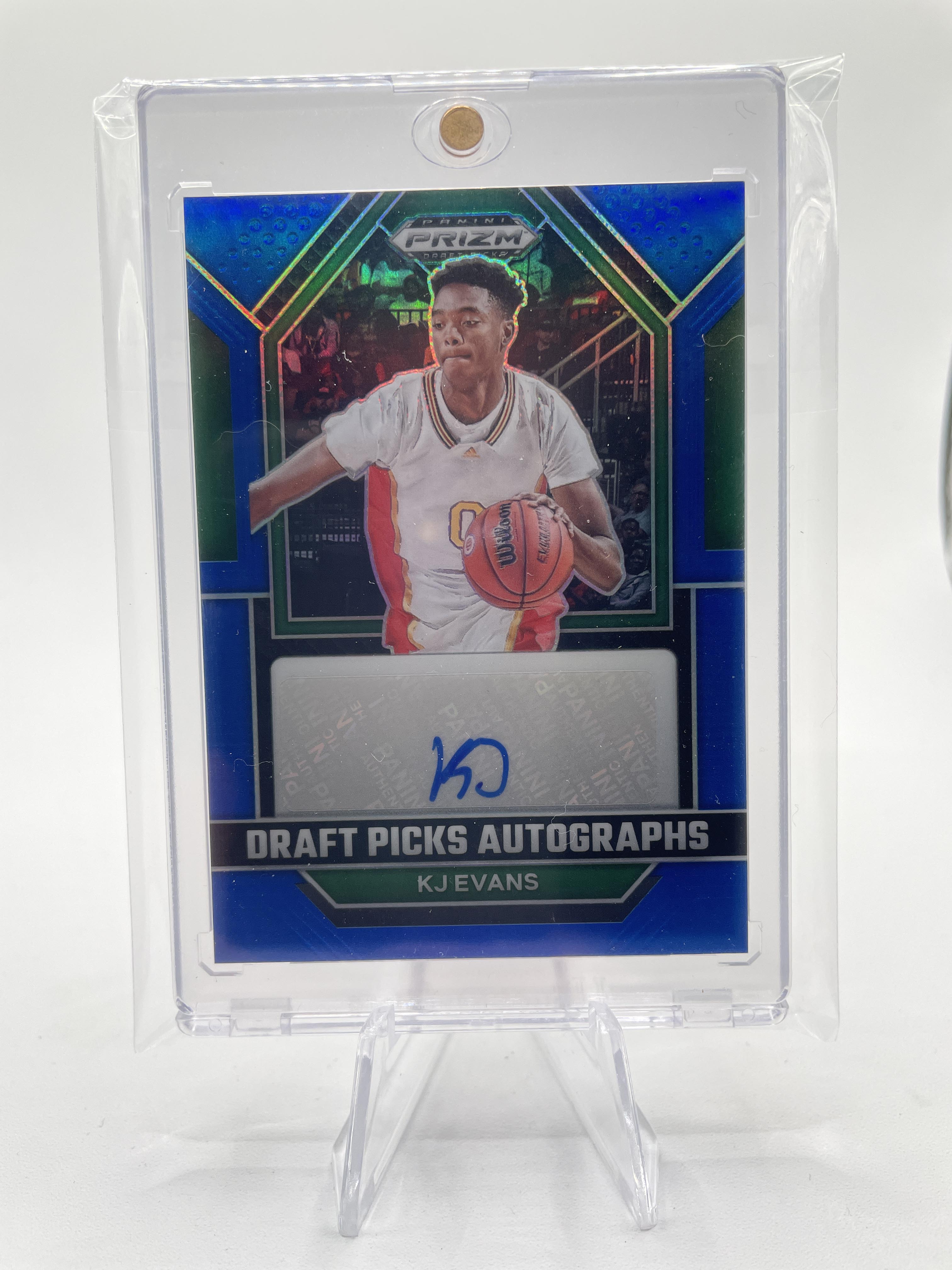 2023-24 Panini Prizm Draft Picks Kwame KJ Evans Blue Prizm Rookie Auto /125