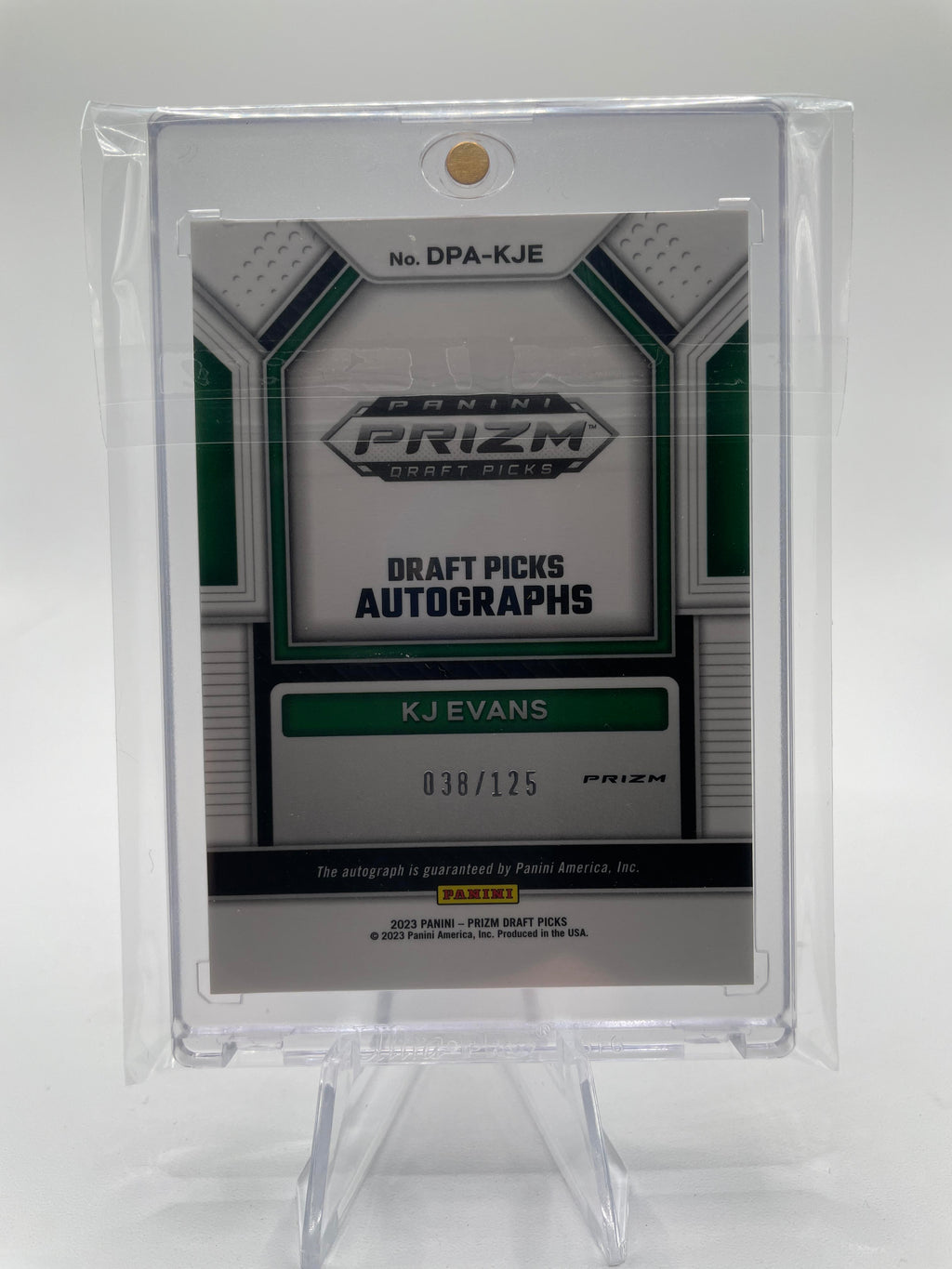 2023-24 Panini Prizm Draft Picks Kwame KJ Evans Blue Prizm Rookie Auto /125