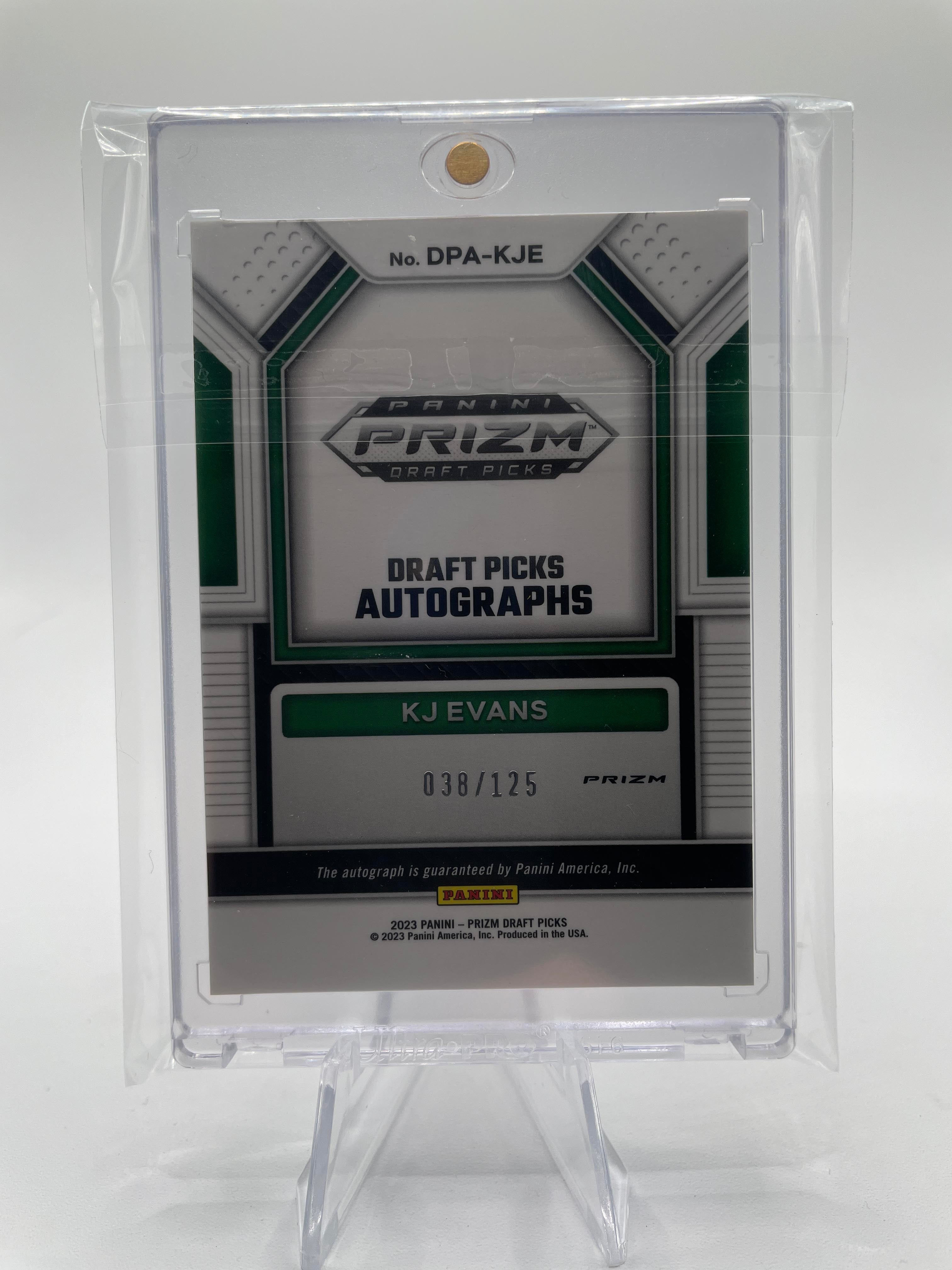 2023-24 Panini Prizm Draft Picks Kwame KJ Evans Blue Prizm Rookie Auto /125