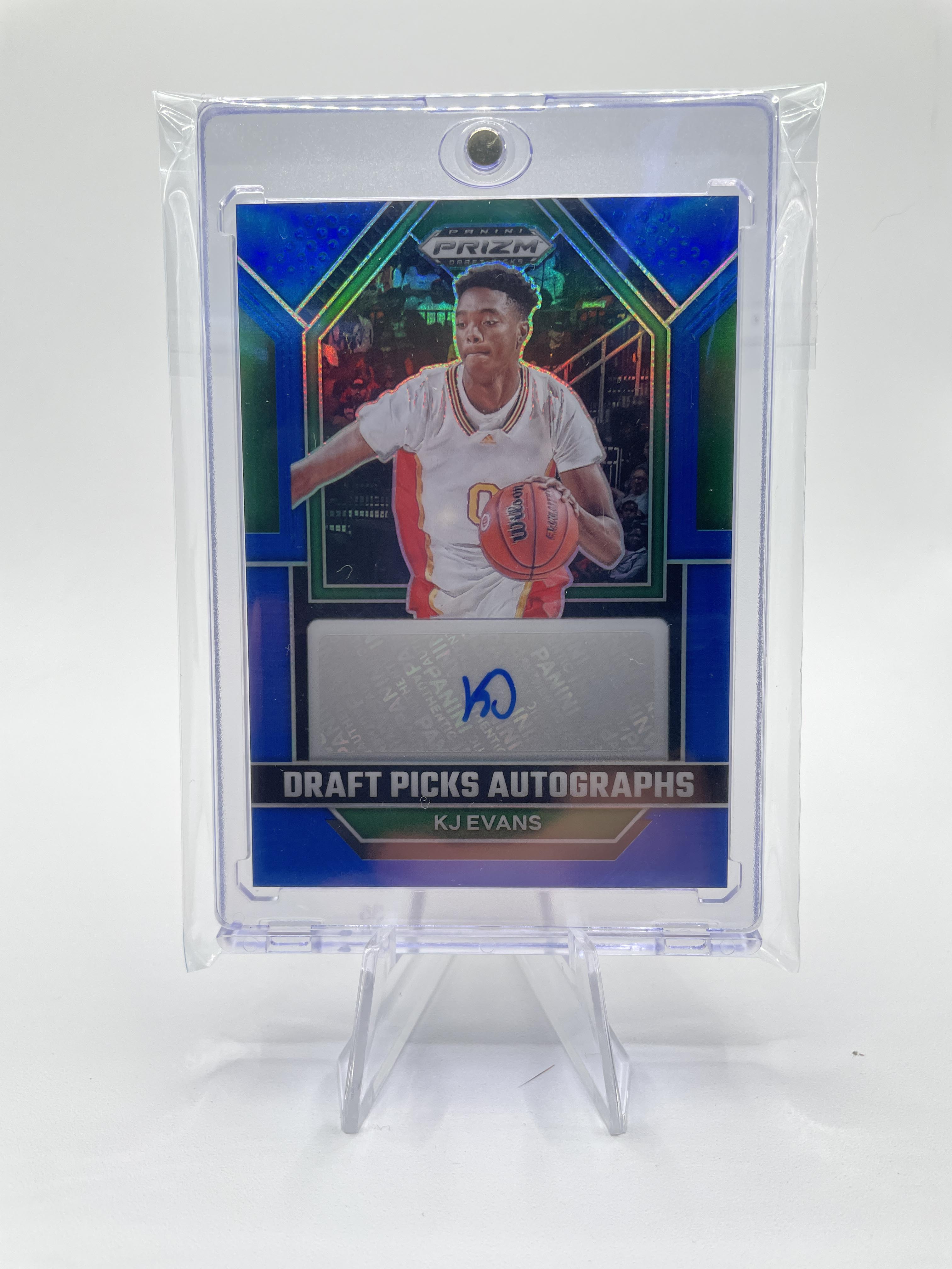 2023-24 Panini Prizm Draft Picks Kwame KJ Evans Blue Prizm Rookie Auto /125
