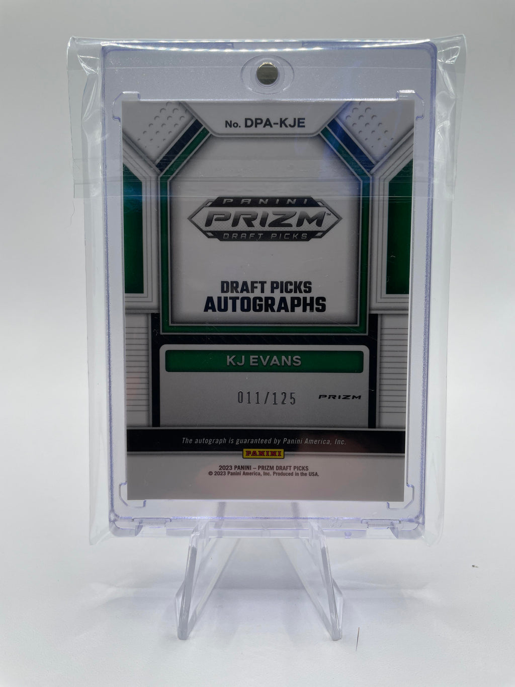 2023-24 Panini Prizm Draft Picks Kwame KJ Evans Blue Prizm Rookie Auto /125