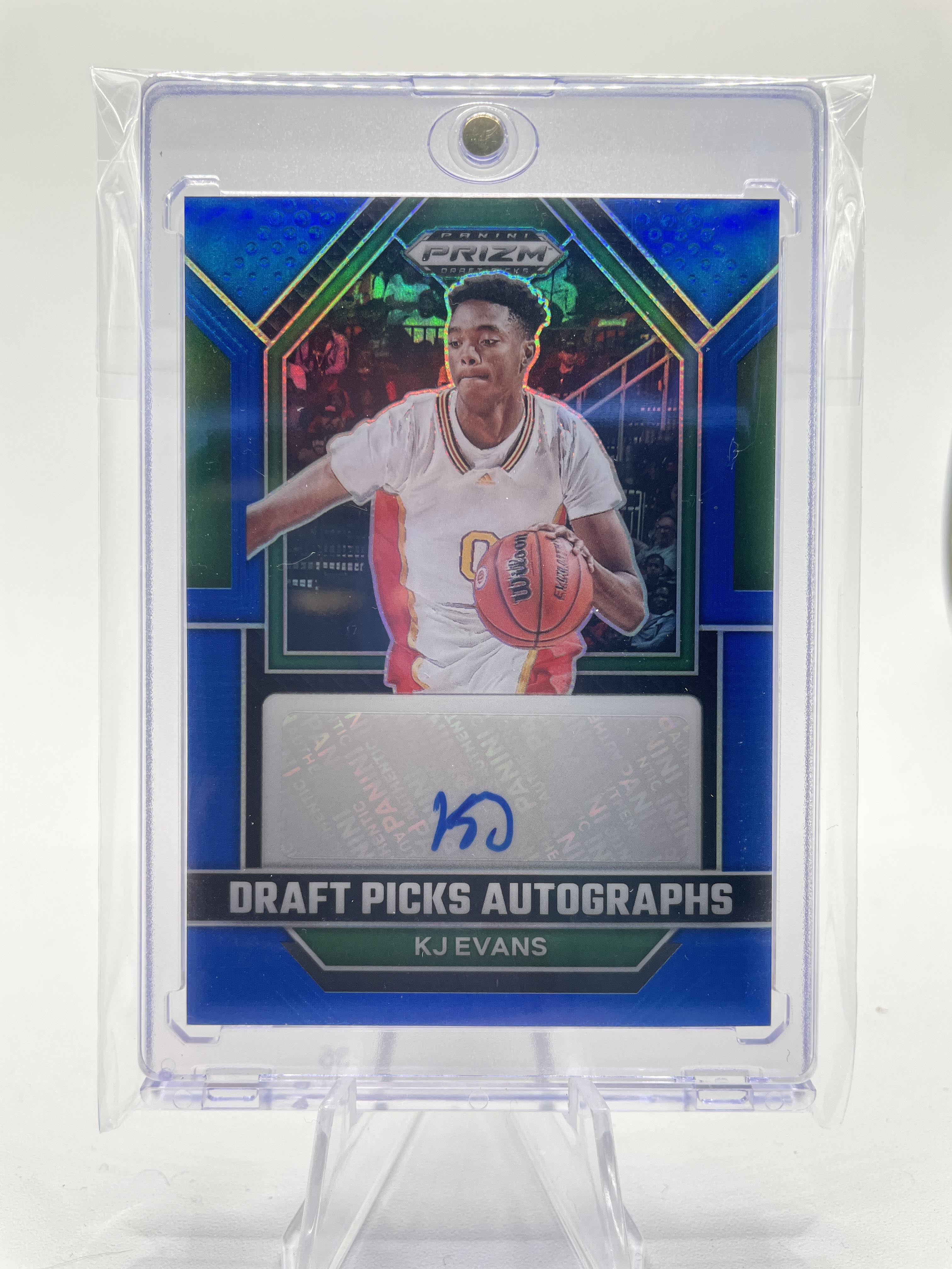 2023-24 Panini Prizm Draft Picks Kwame KJ Evans Blue Prizm Rookie Auto /125