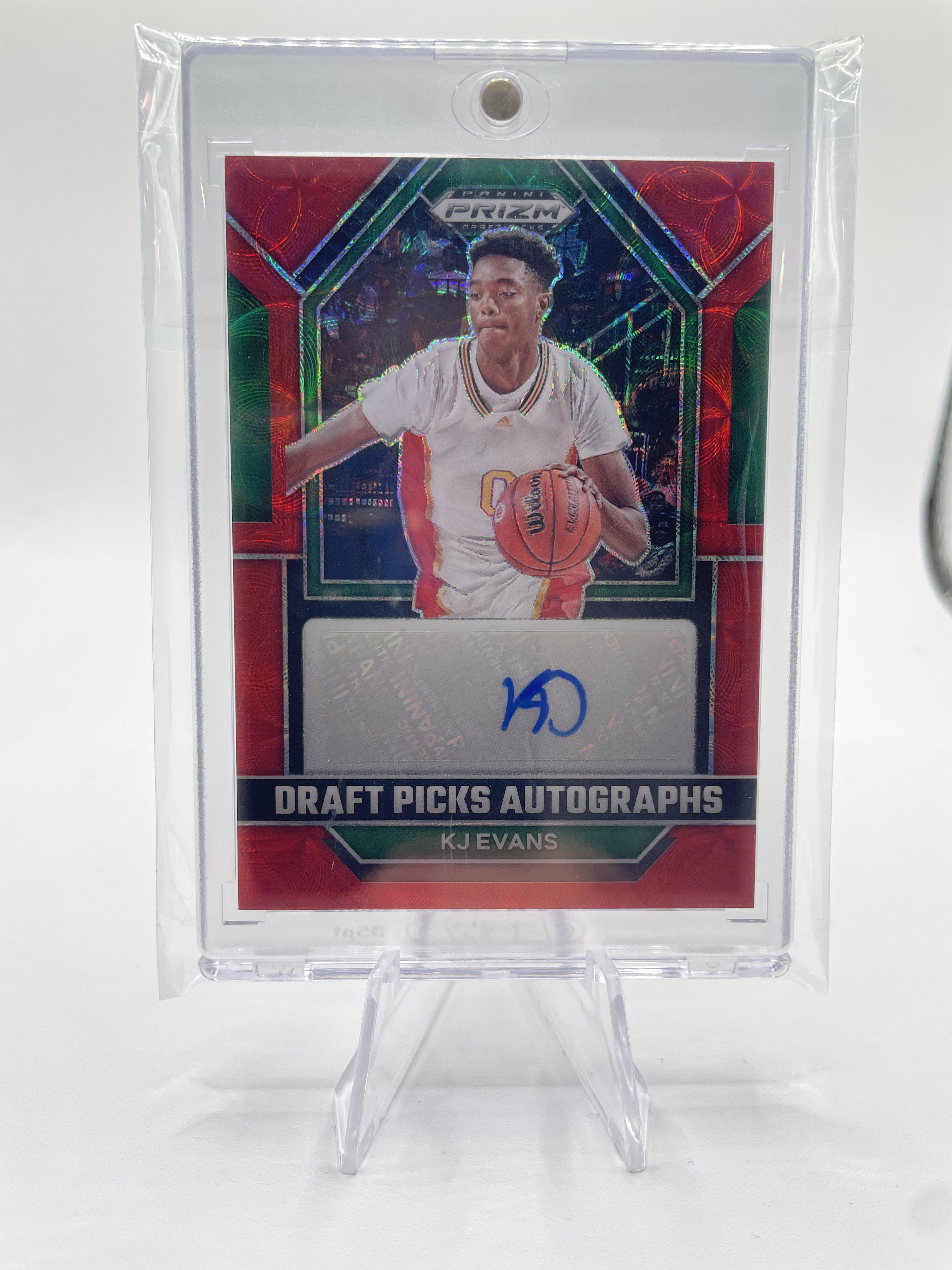 2023-24 Panini Prizm Draft Picks Kwame KJ Evans Choice Red Prizm Auto /40