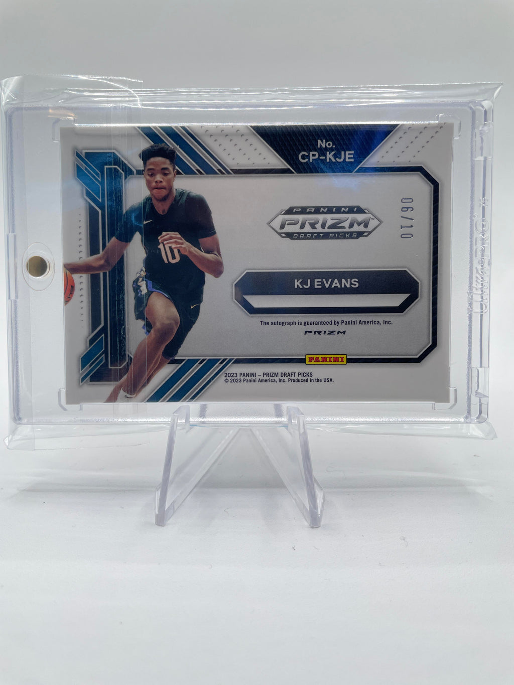 2023-24 Panini Prizm Draft Picks Kwame KJ Evans College Penmanship Gold Auto /10