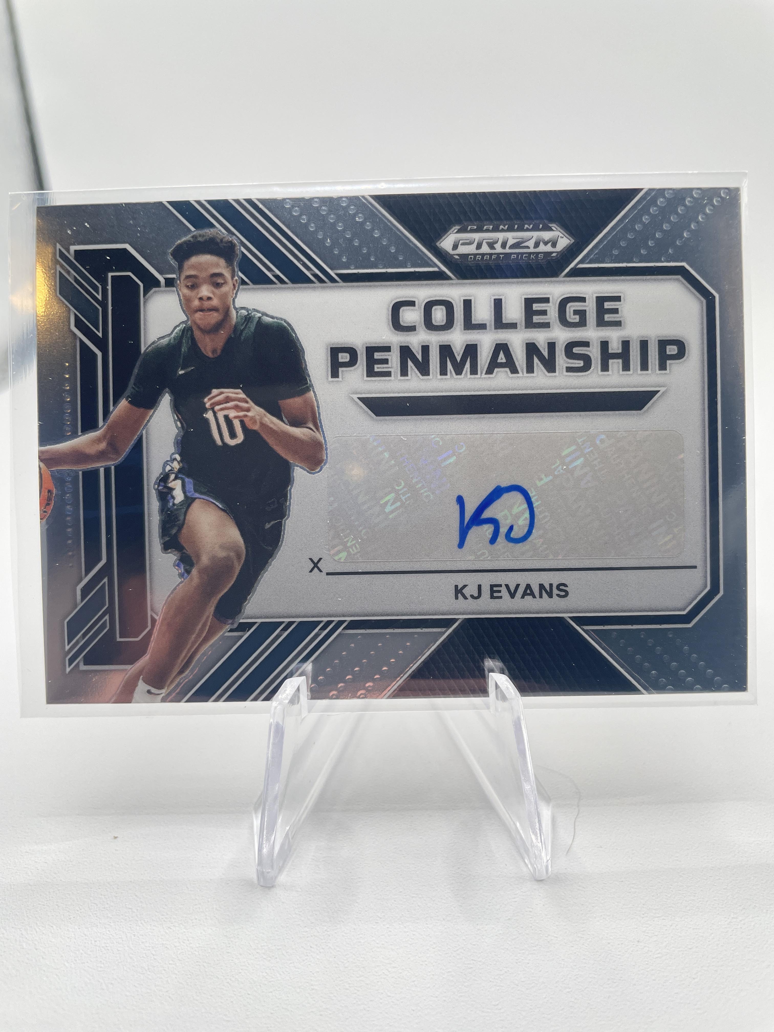 2023-24 Panini Prizm Draft Picks Kwame KJ Evans College Penmanship Rookie Auto