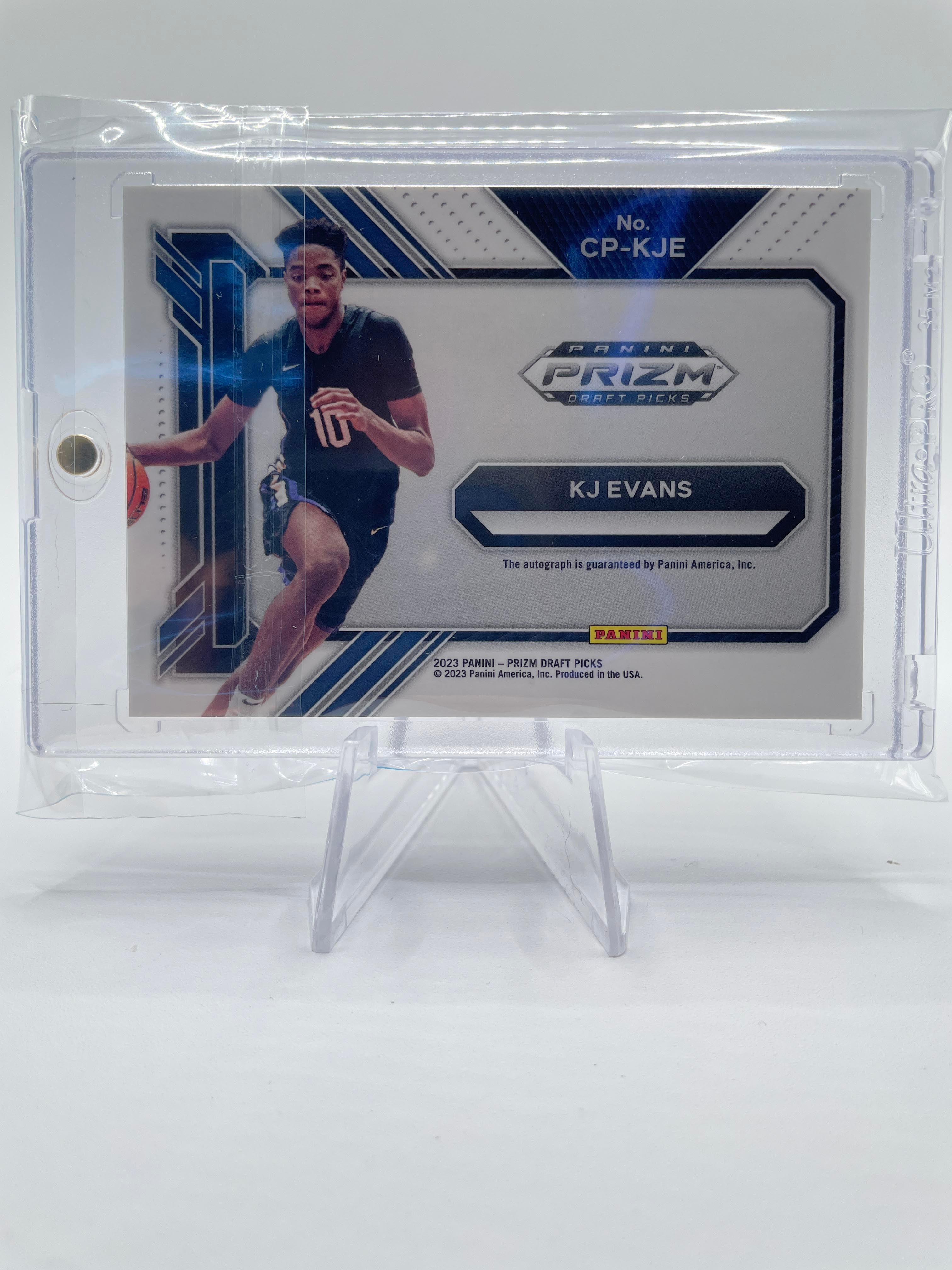 2023-24 Panini Prizm Draft Picks Kwame KJ Evans College Penmanship Rookie Auto