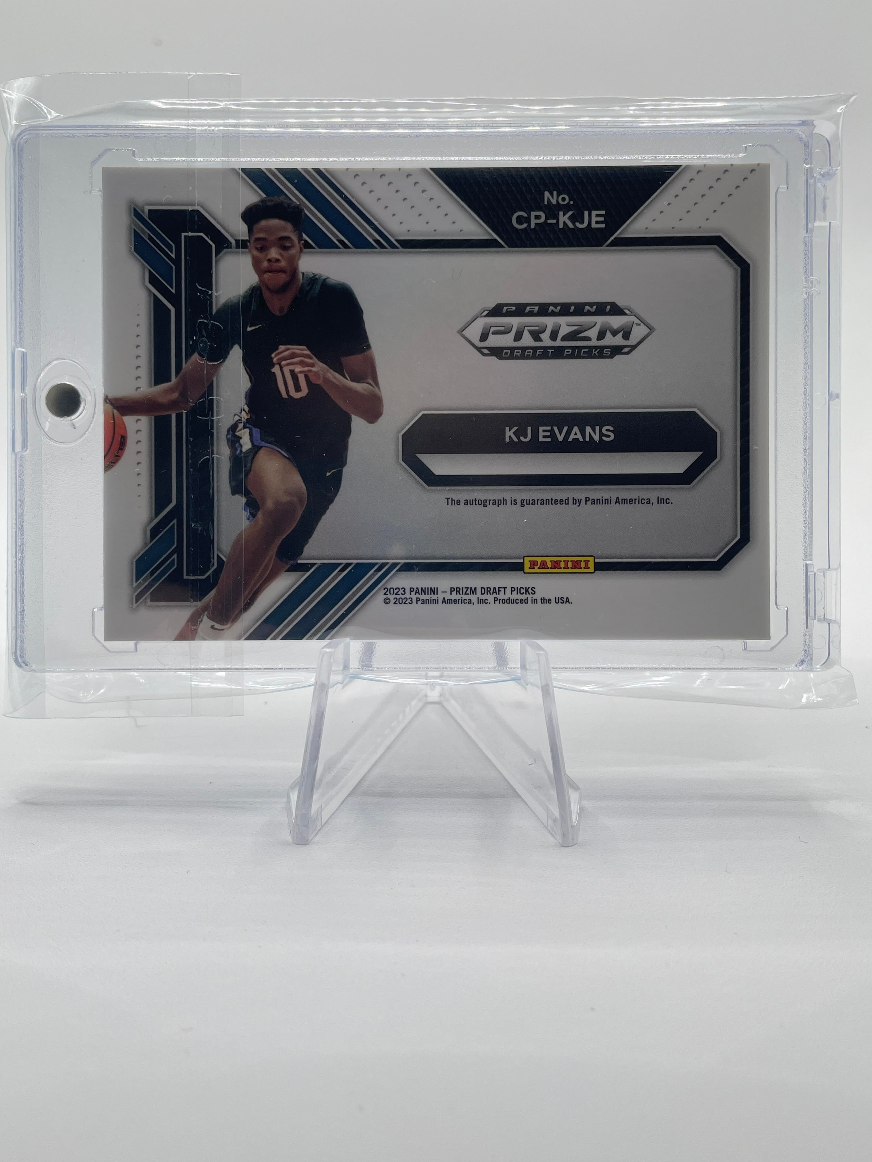 2023-24 Panini Prizm Draft Picks Kwame KJ Evans College Penmanship Rookie Auto
