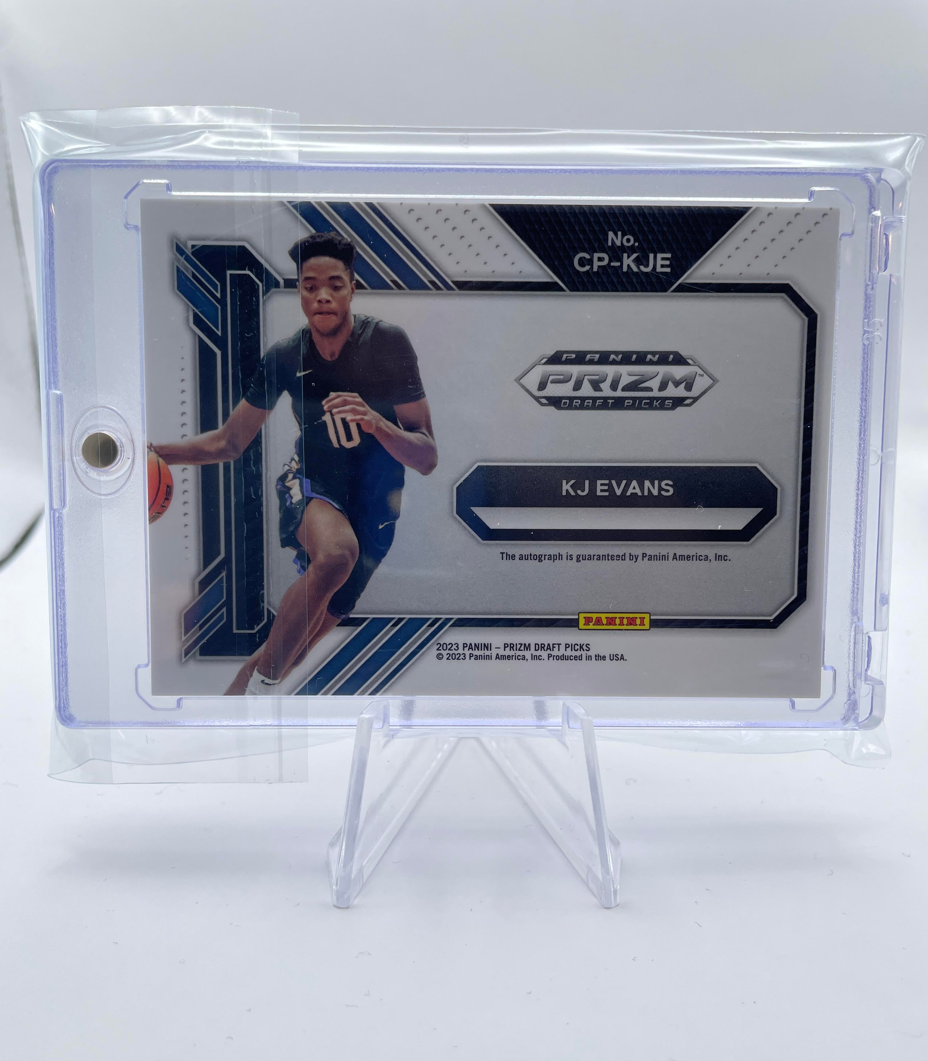 2023-24 Panini Prizm Draft Picks Kwame KJ Evans College Penmanship Rookie Auto