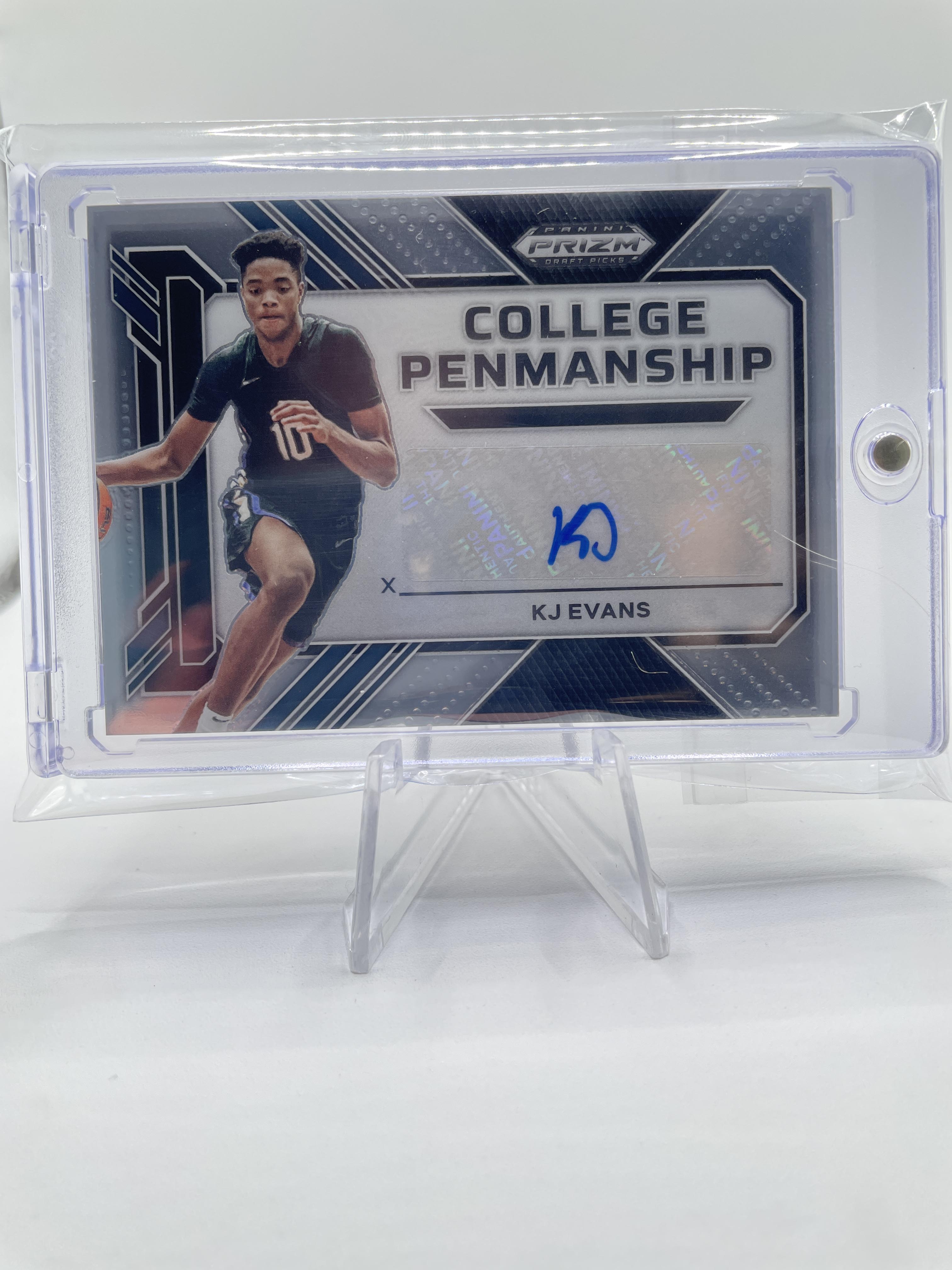 2023-24 Panini Prizm Draft Picks Kwame KJ Evans College Penmanship Rookie Auto
