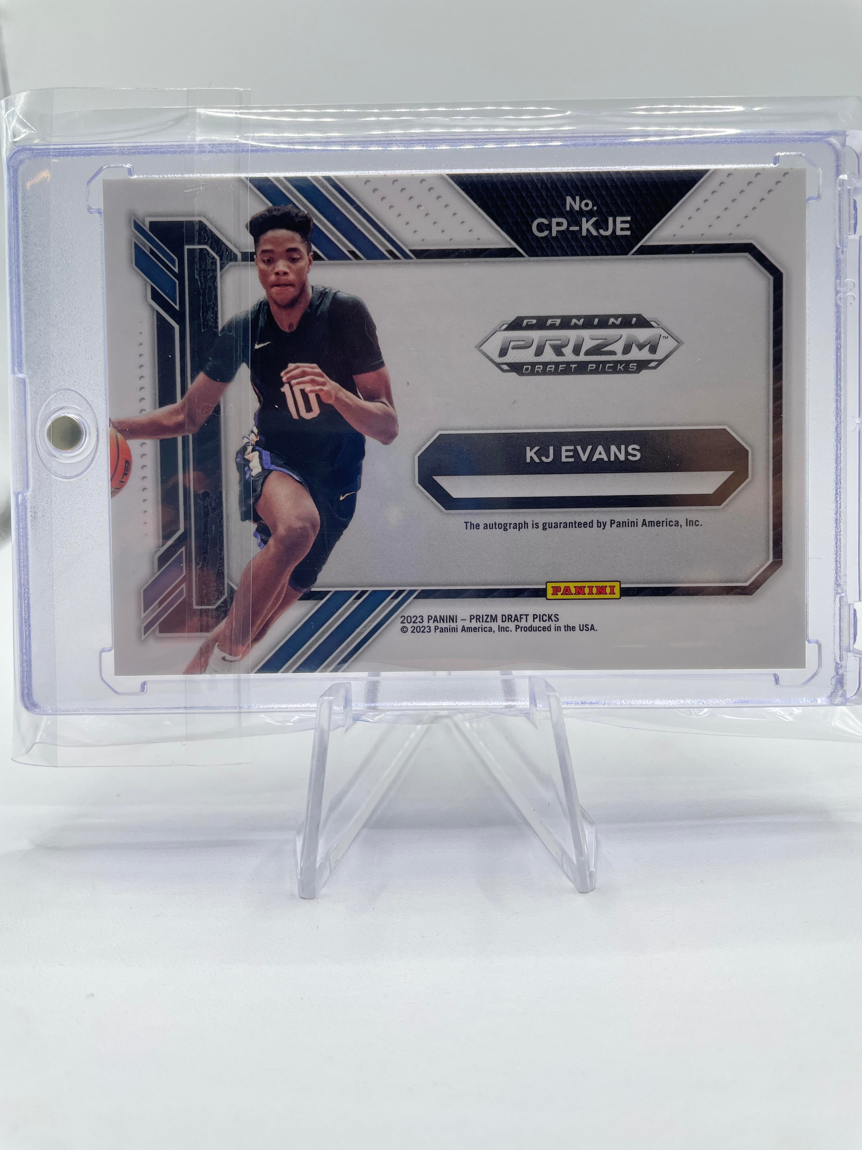 2023-24 Panini Prizm Draft Picks Kwame KJ Evans College Penmanship Rookie Auto