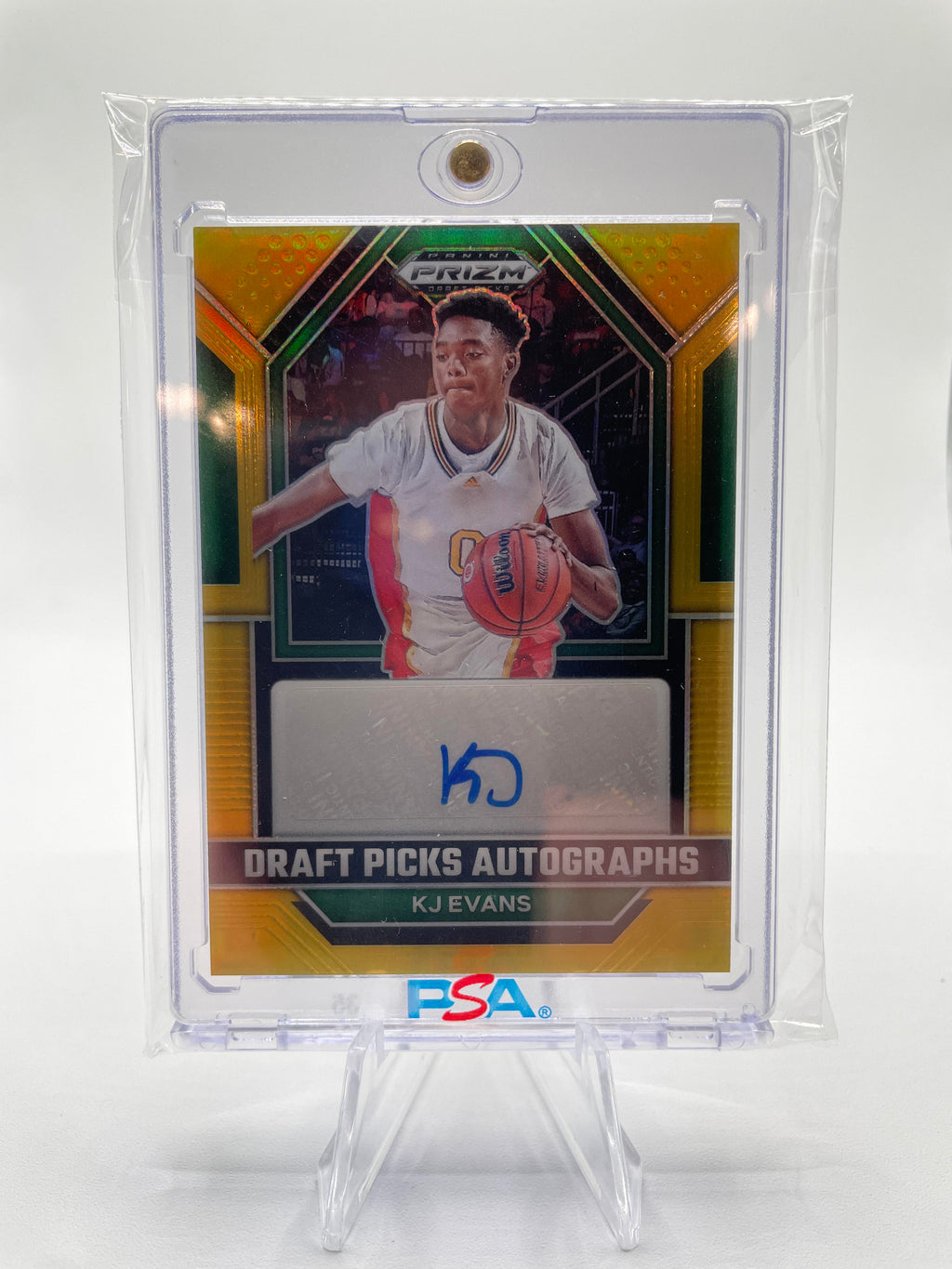2023-24 Panini Prizm Draft Picks Kwame KJ Evans Gold Prizm Auto /10