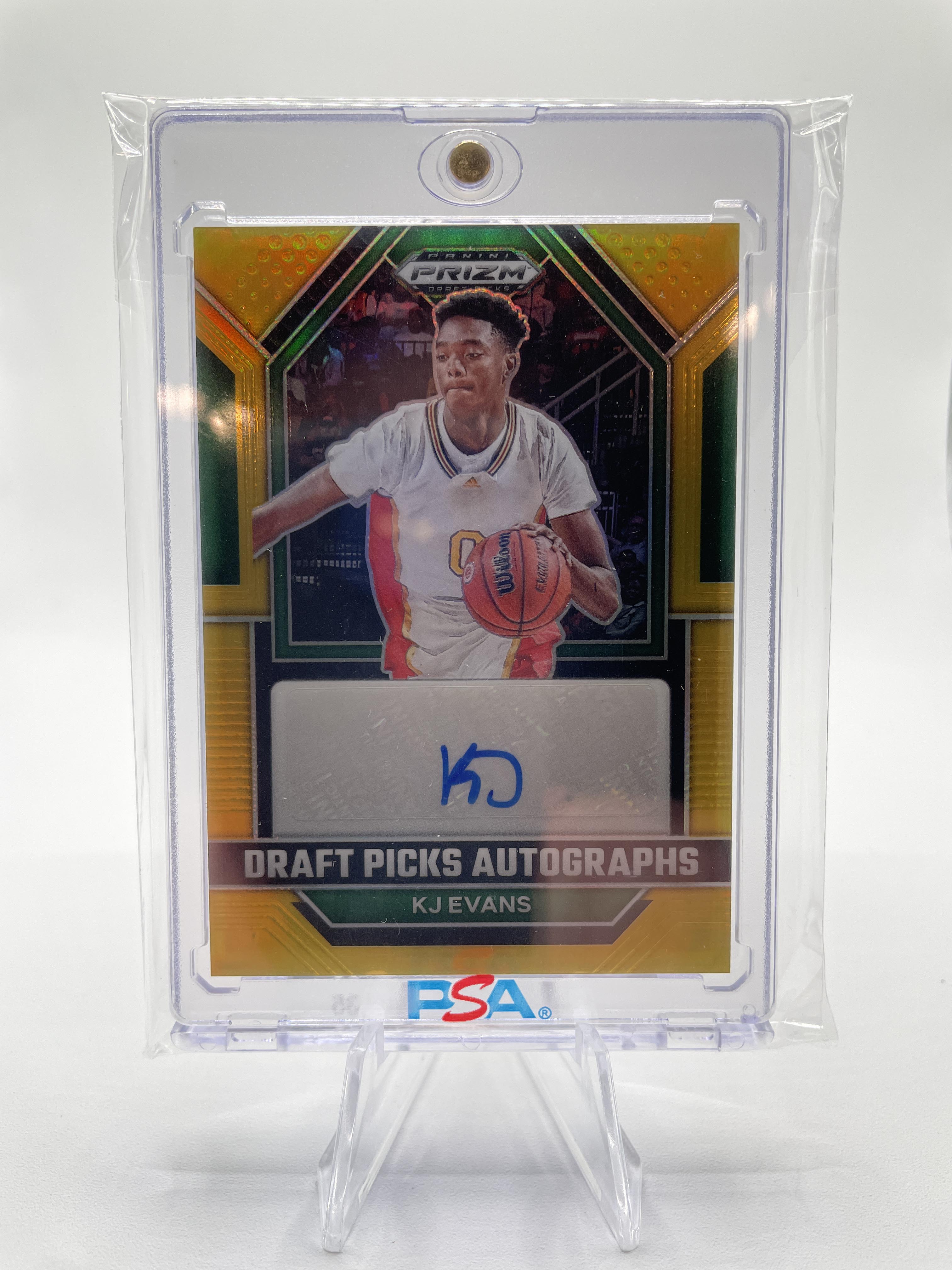 2023-24 Panini Prizm Draft Picks Kwame KJ Evans Gold Prizm Auto /10