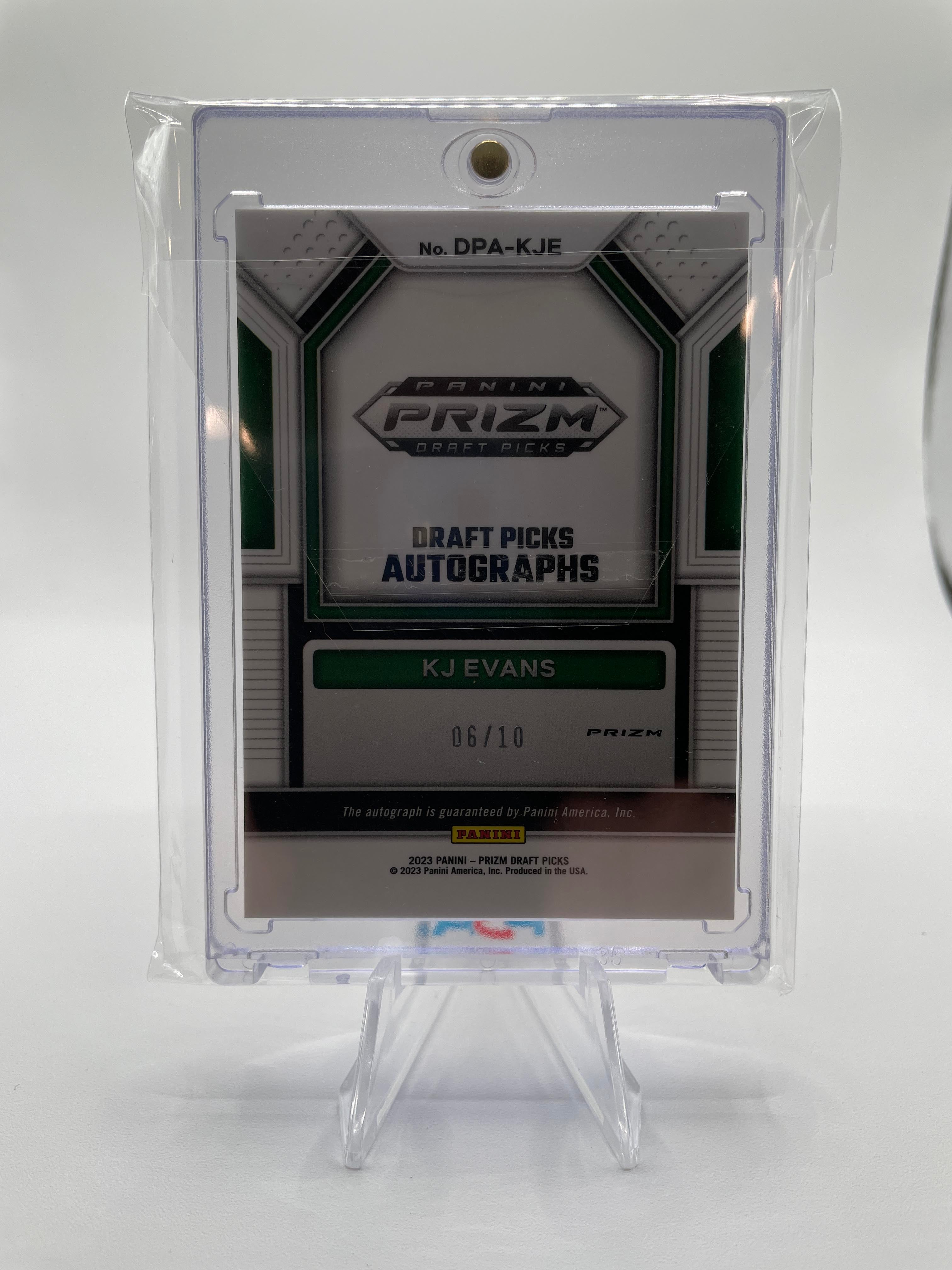 2023-24 Panini Prizm Draft Picks Kwame KJ Evans Gold Prizm Auto /10