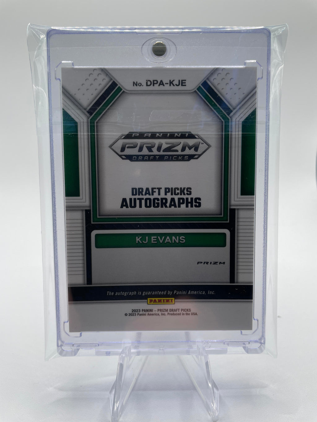 2023-24 Panini Prizm Draft Picks Kwame KJ Evans Green Prizm Rookie Auto SP