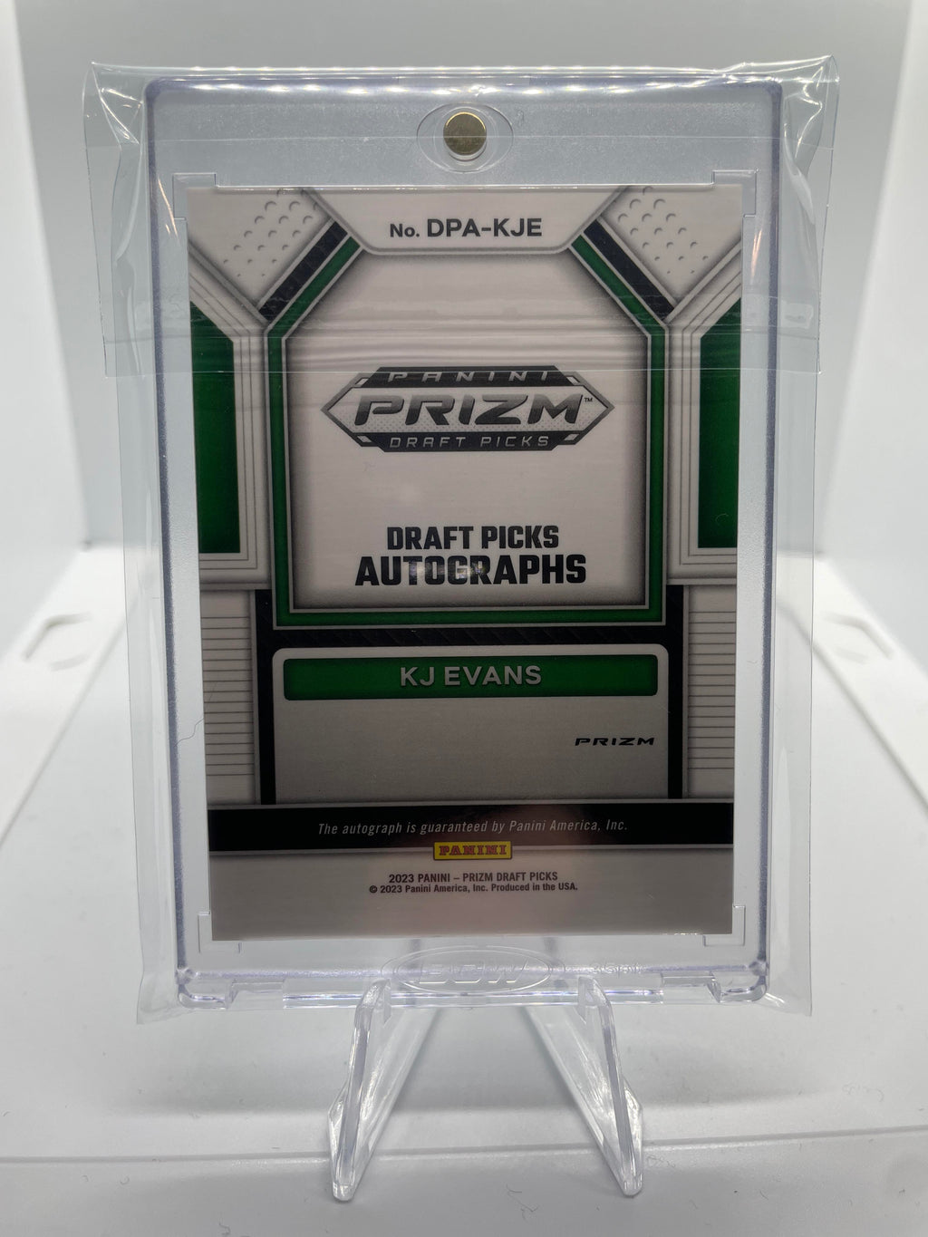 2023-24 Panini Prizm Draft Picks Kwame KJ Evans Green Prizm Rookie Auto SP