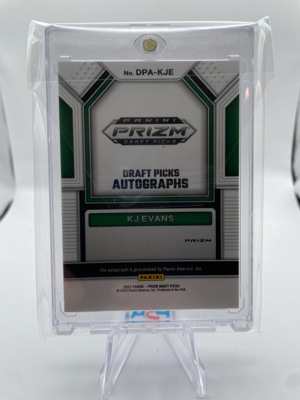 2023-24 Panini Prizm Draft Picks Kwame KJ Evans Green Prizm Rookie Auto SP