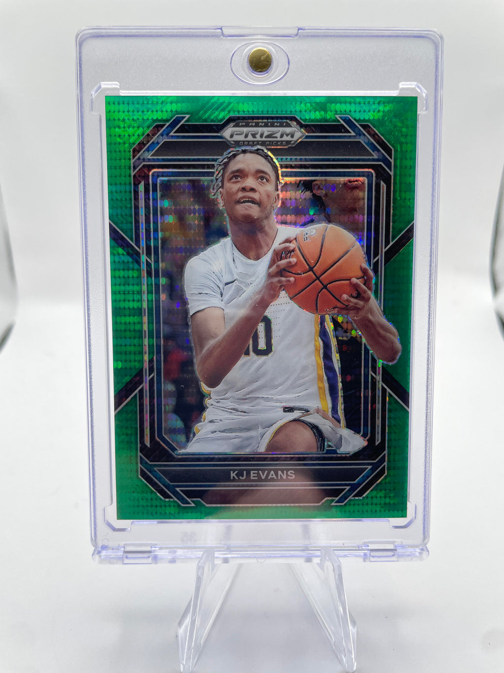2023-24 Panini Prizm Draft Picks Kwame KJ Evans Green Pulsar Prizm Prospect /25
