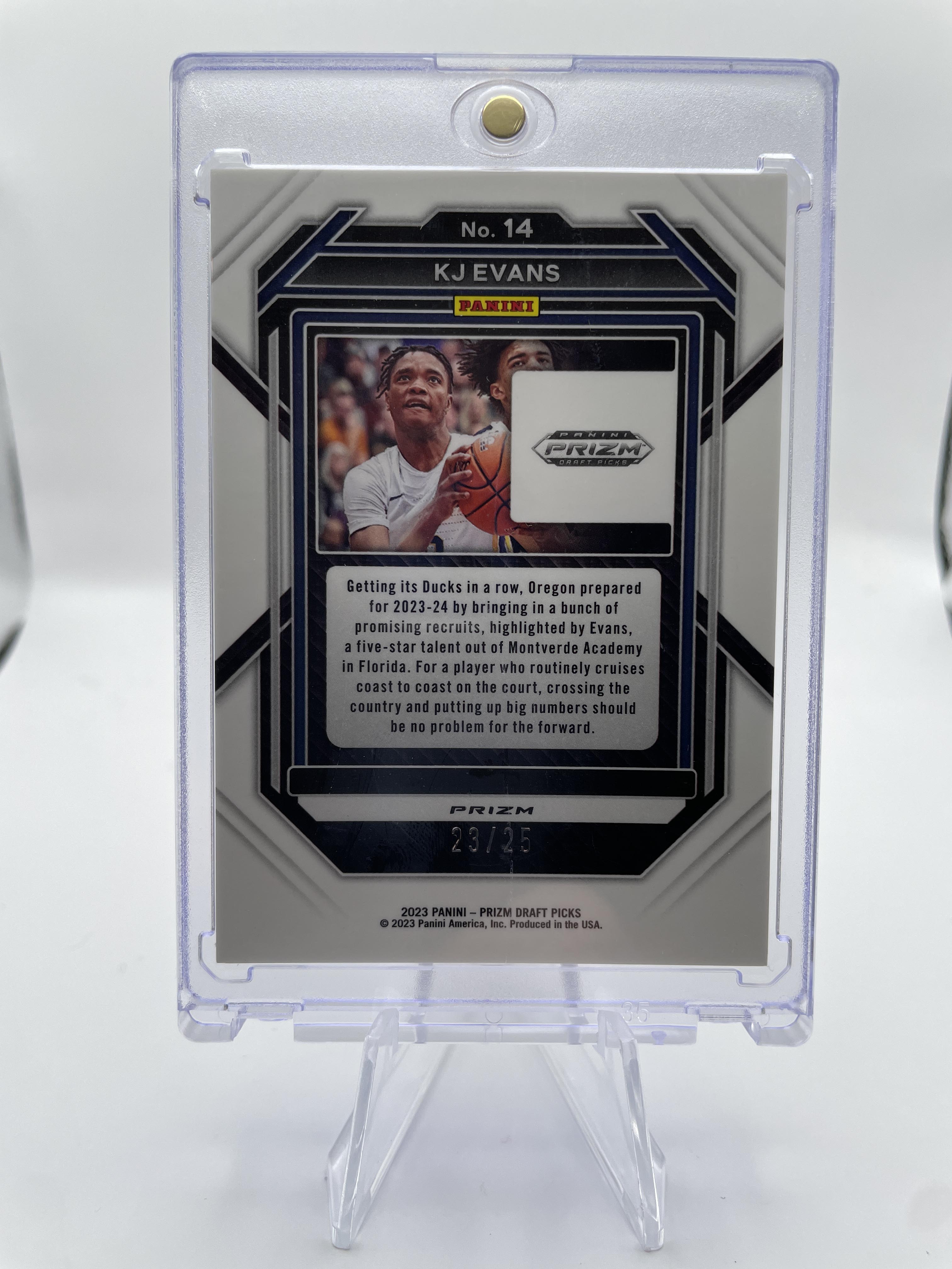 2023-24 Panini Prizm Draft Picks Kwame KJ Evans Green Pulsar Prizm Prospect /25