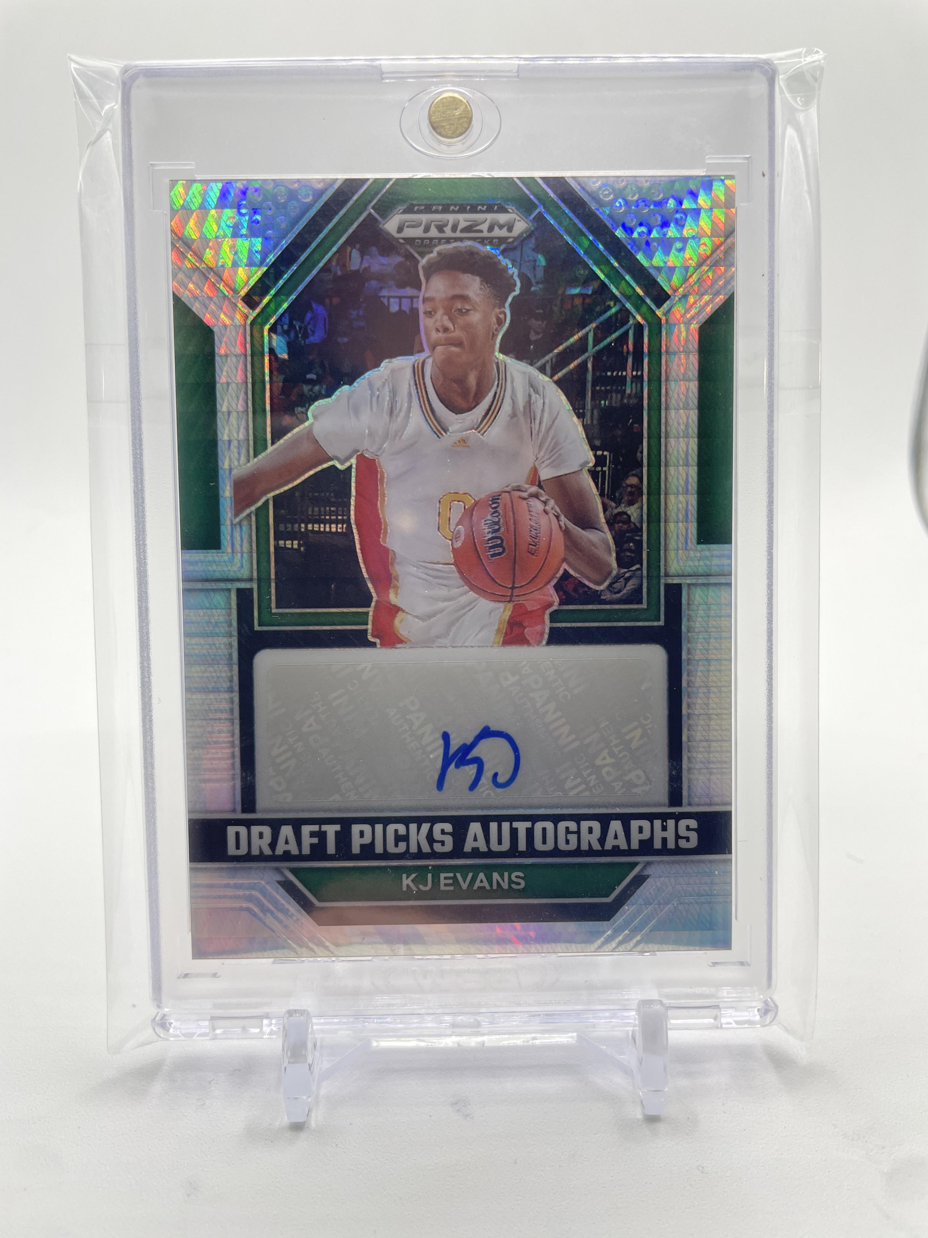 2023-24 Panini Prizm Draft Picks Kwame KJ Evans Hyper Prizm Rookie Auto