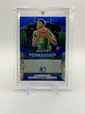 2023-24 Panini Prizm Draft Picks Kwame KJ Evans Penmanship Blue Ice Auto /75